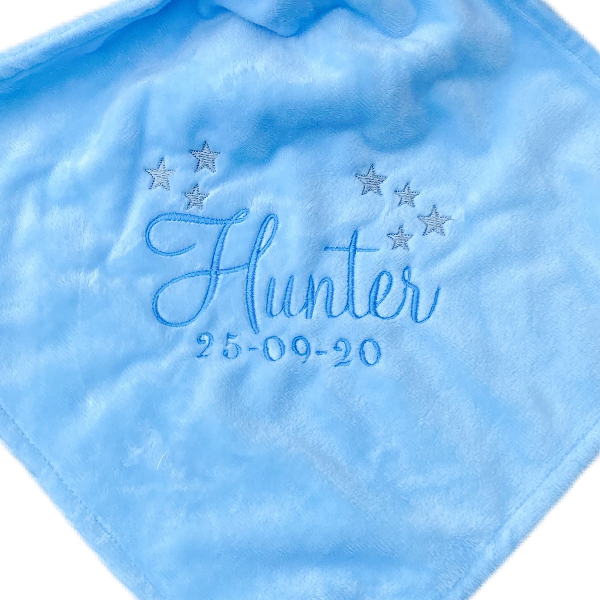 Personalized Blue Elephant Baby Comforter: Newborn Gift, Keepsake — image 2