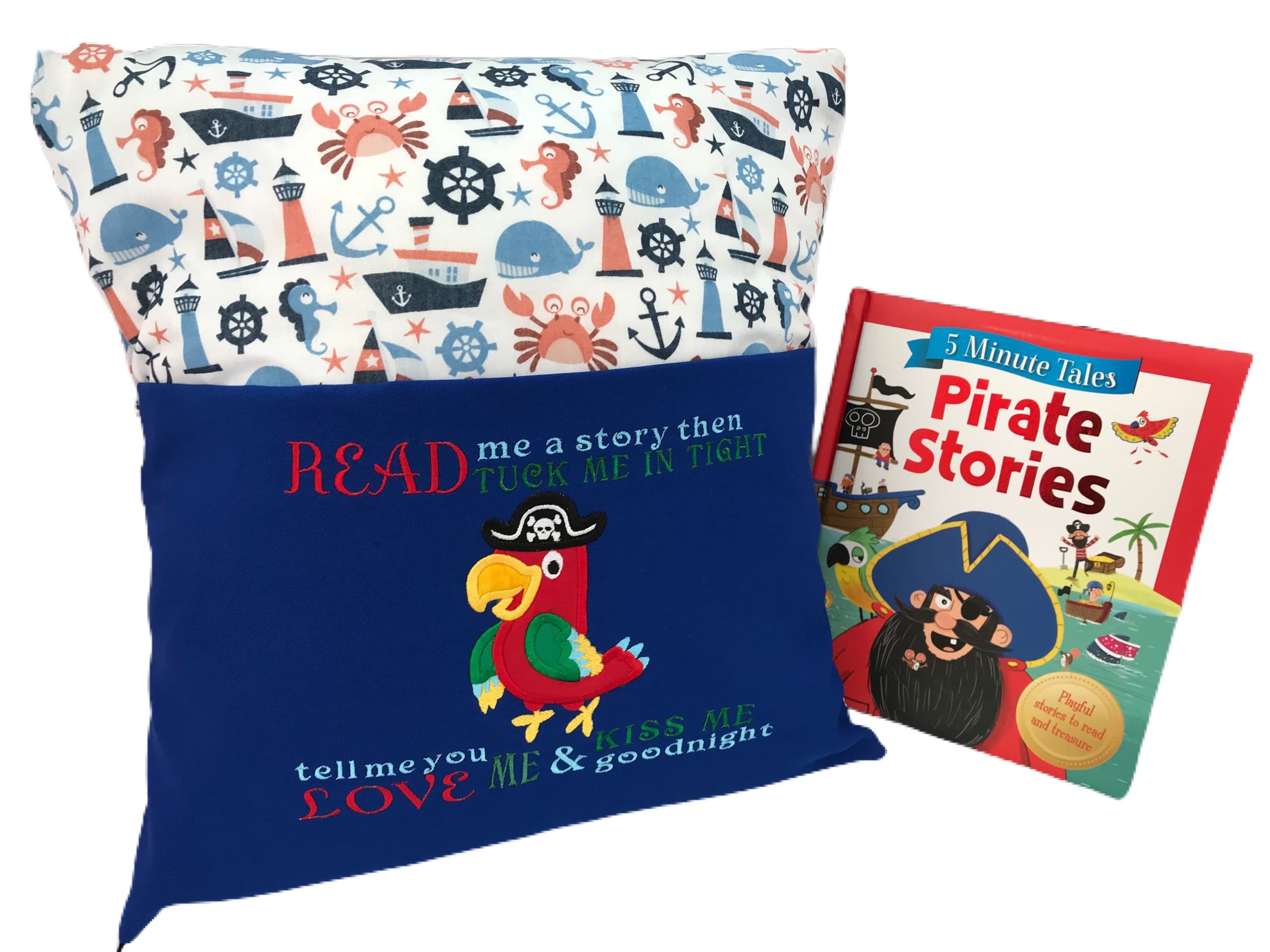Pirate Parrot Book Cushion: Nautical Nursery Bedding