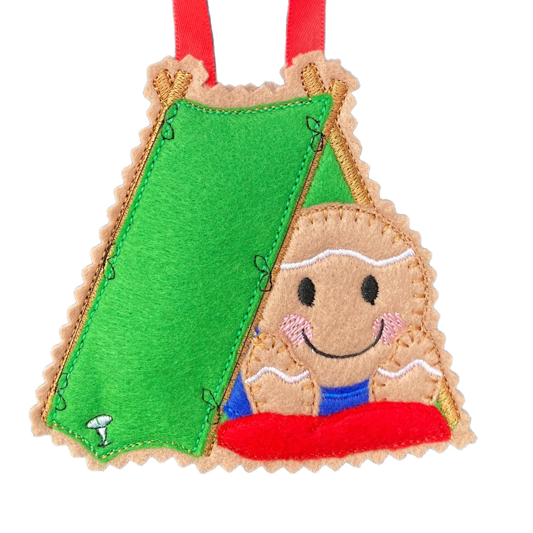 Camping / Tent Gingerbread Man Felt Decoration — image 2