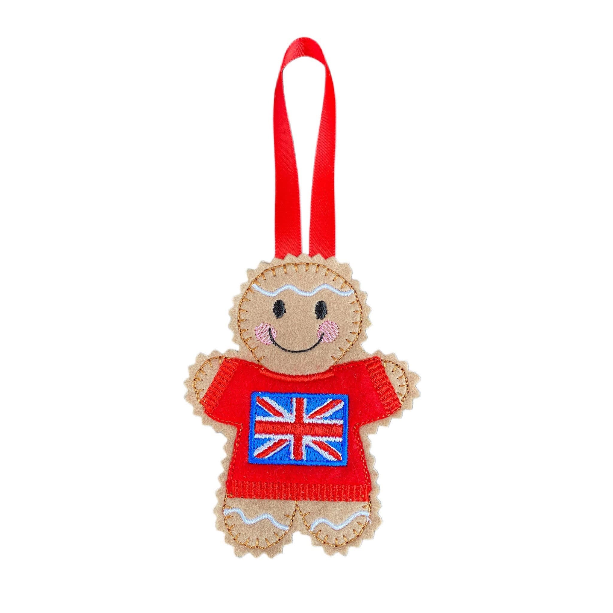 Union Jack Gingerbread Man Felt Decoration