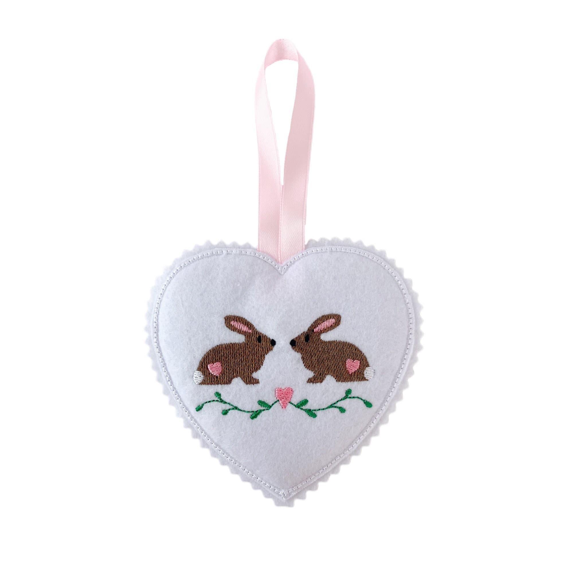 Bunnies Heart Felt Decoration