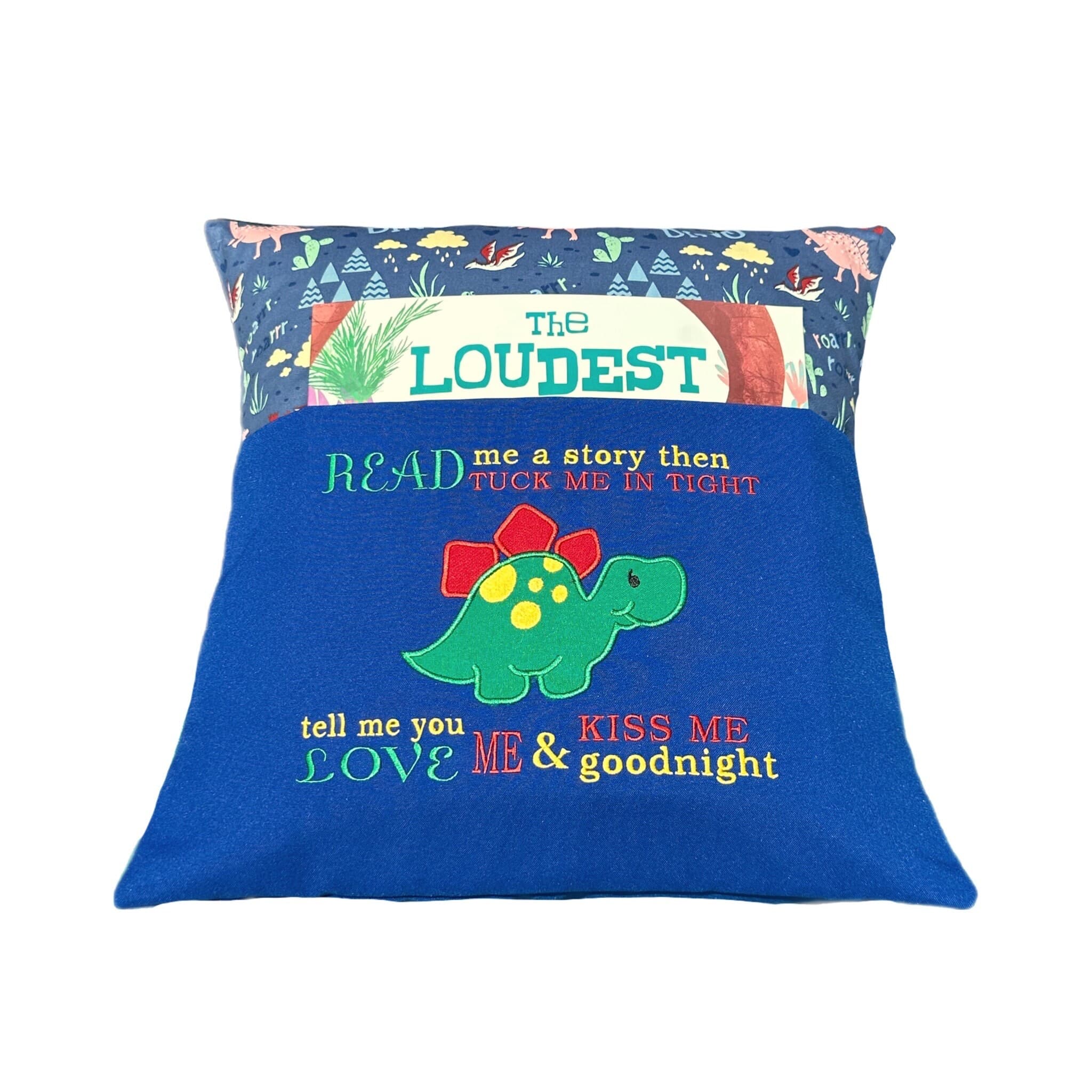 Dinosaur Stegosaurus Red Reading Book Cushion