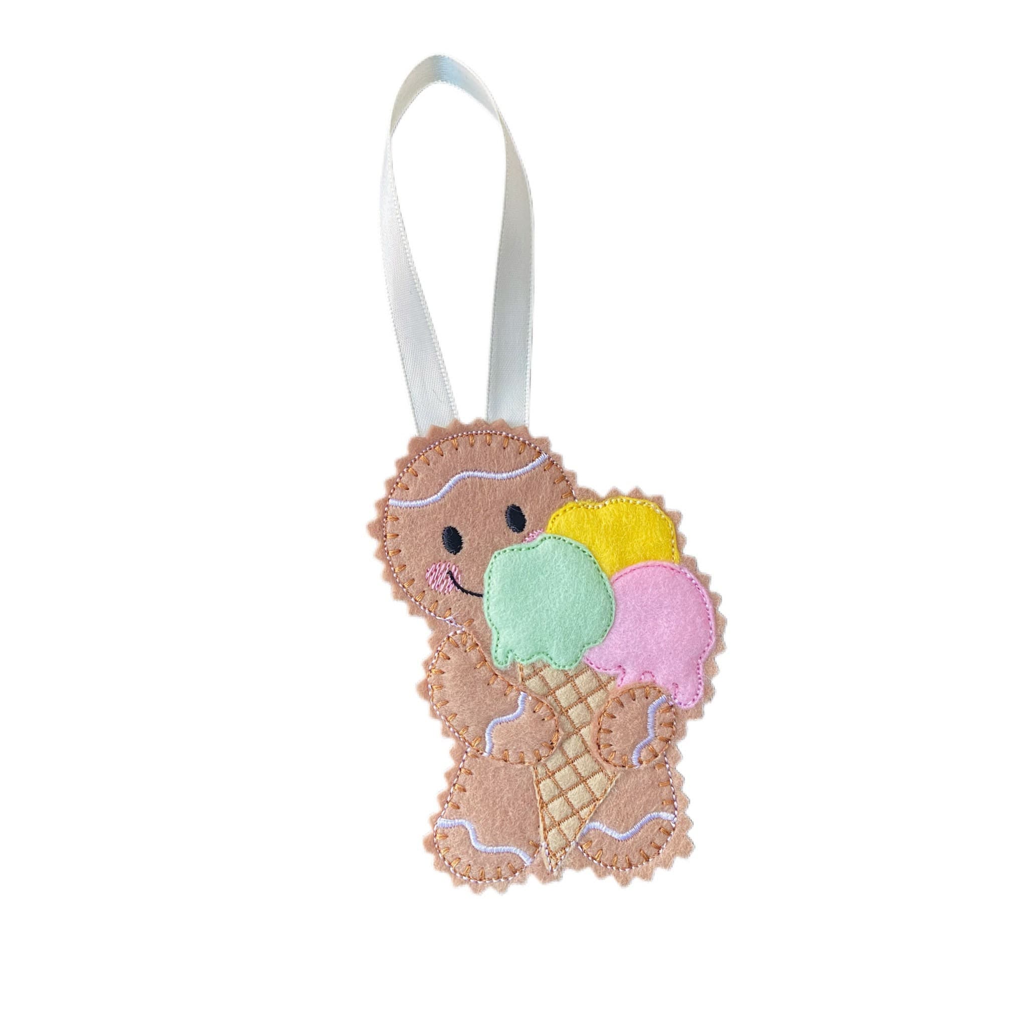 Ice Cream Gingerbread Man Felt Decoration