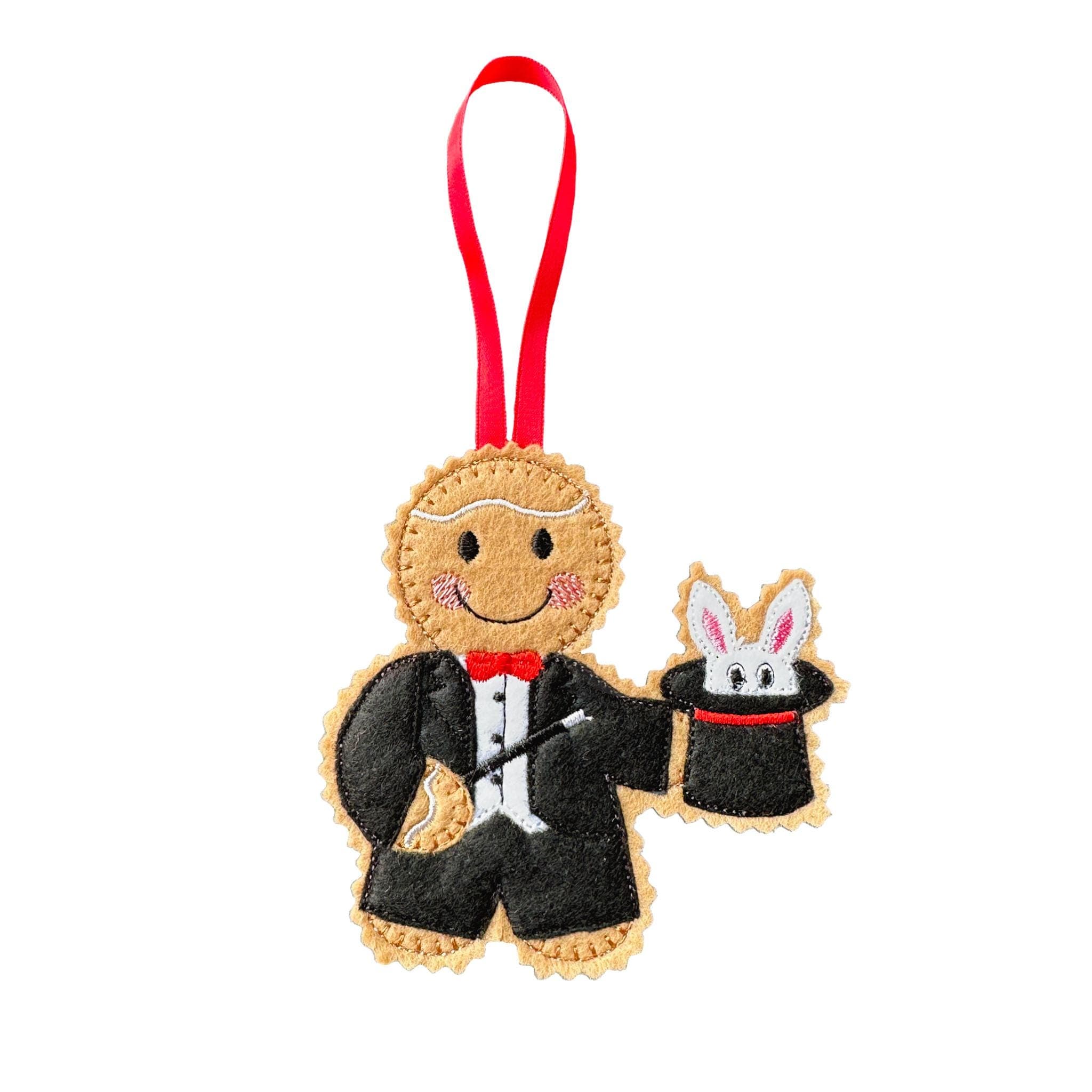 Magician Gingerbread Man Felt Decoration — image 3