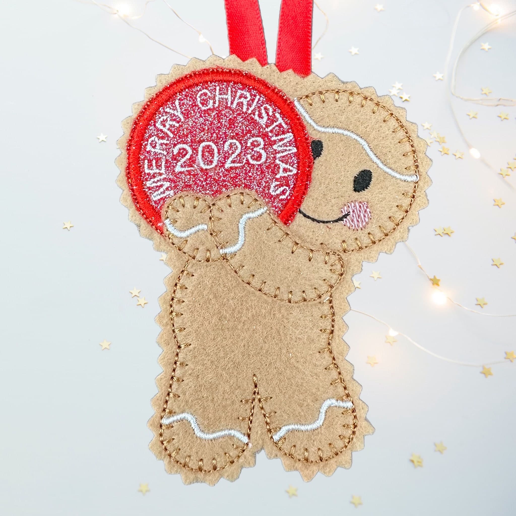 Christmas Gingerbread Man 2023 Felt Decoration — image 2
