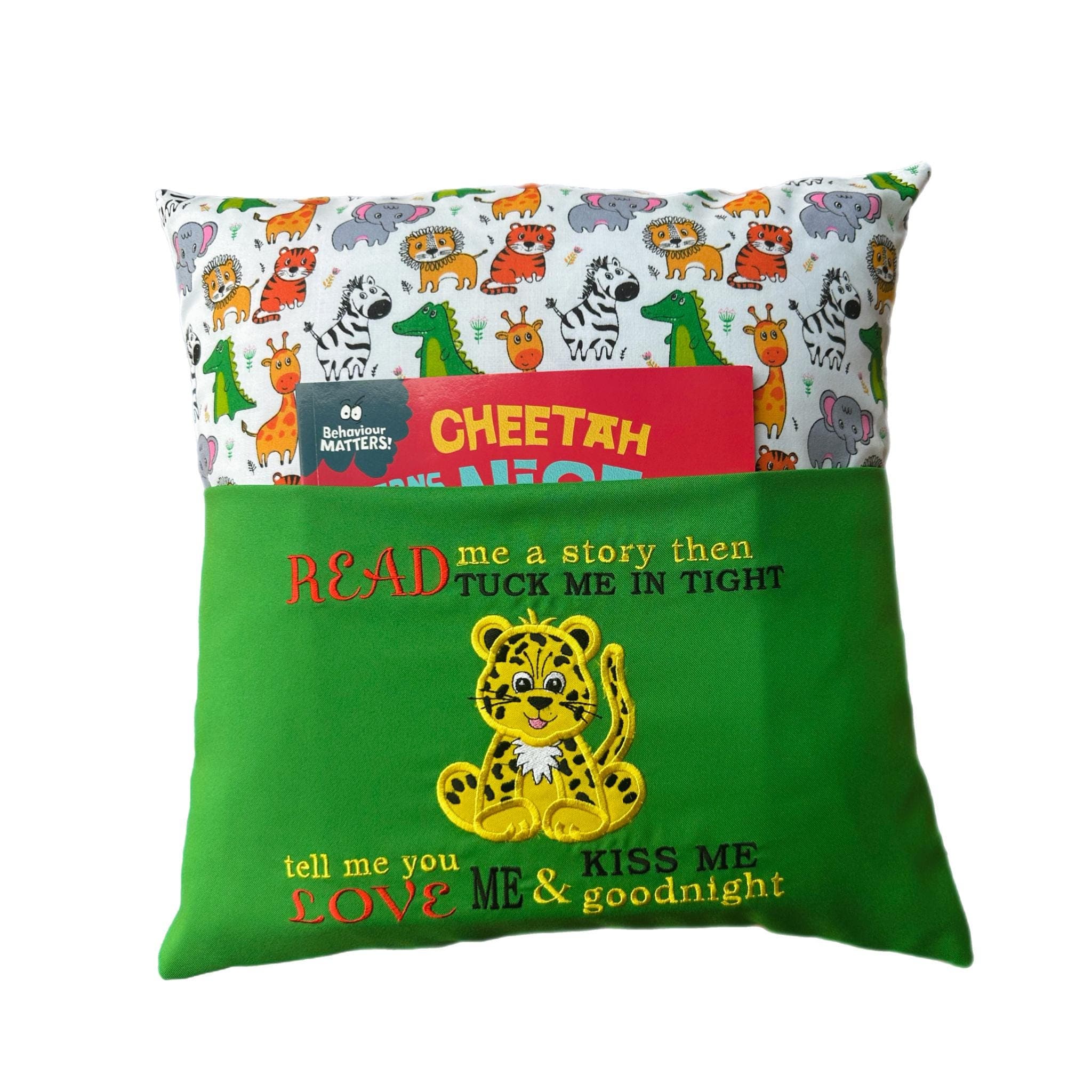 Cheetah / Leopard Reading Pillow / Book Cushion — image 3