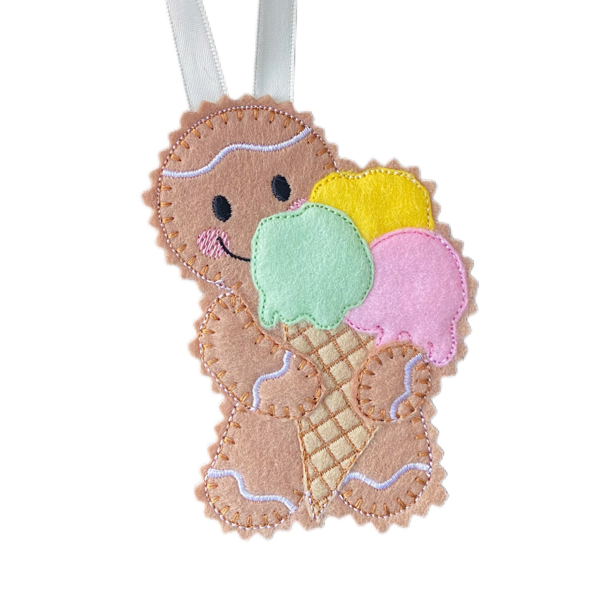 Ice Cream Gingerbread Man Felt Decoration — image 2