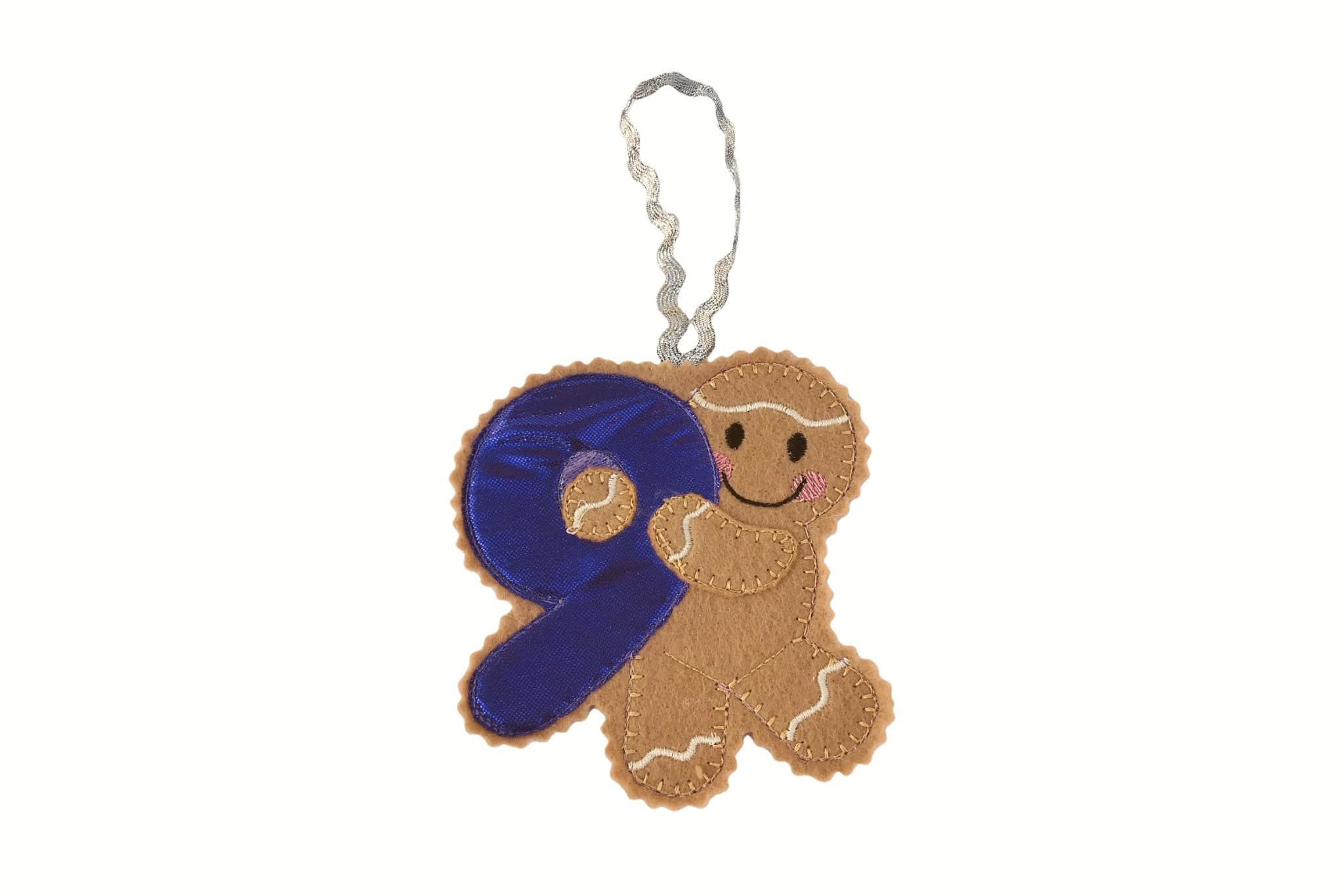 Gingerbread Man Felt Number 9 Decoration - Birthday Gift — image 2