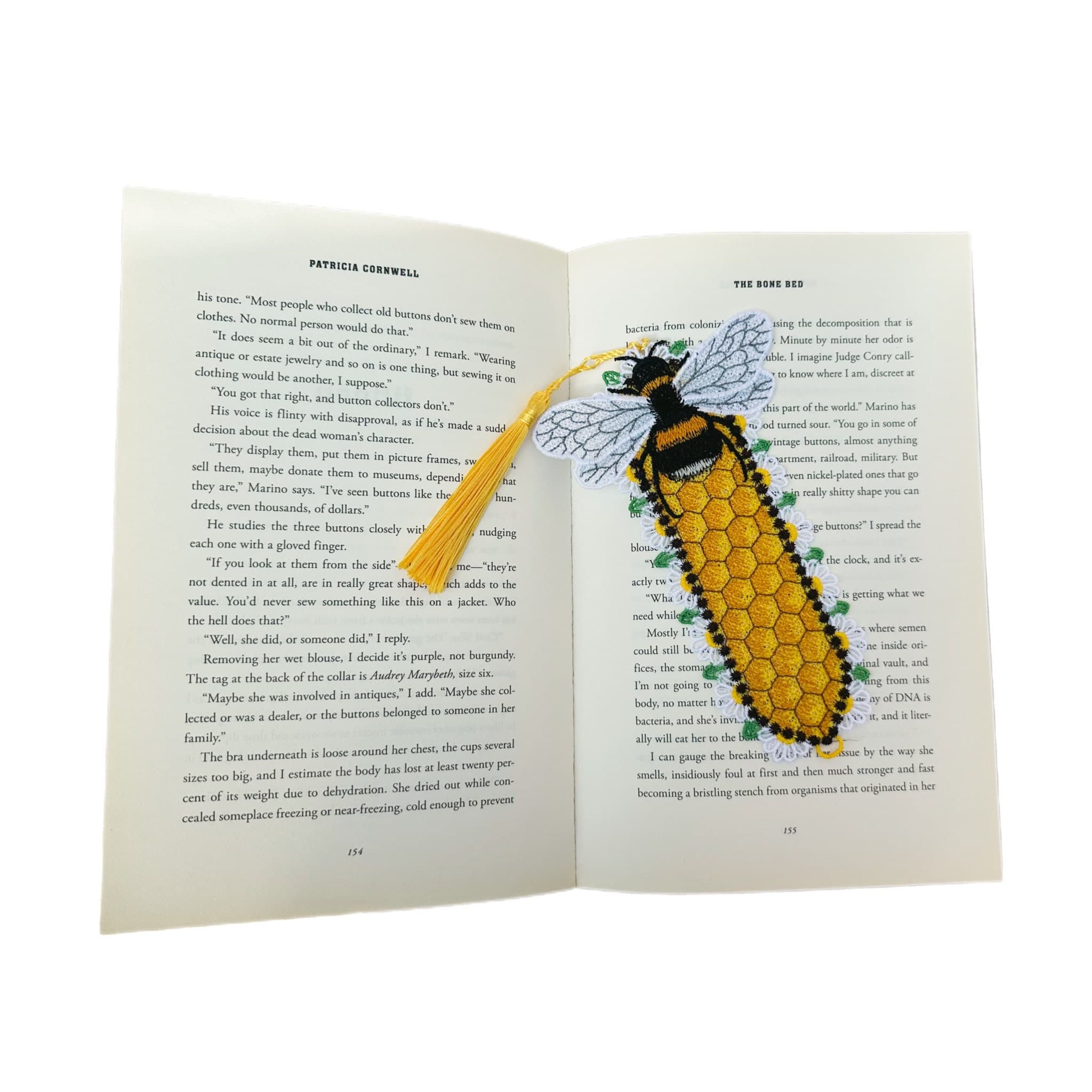 Bee Lace Embroidered Bookmark — image 3