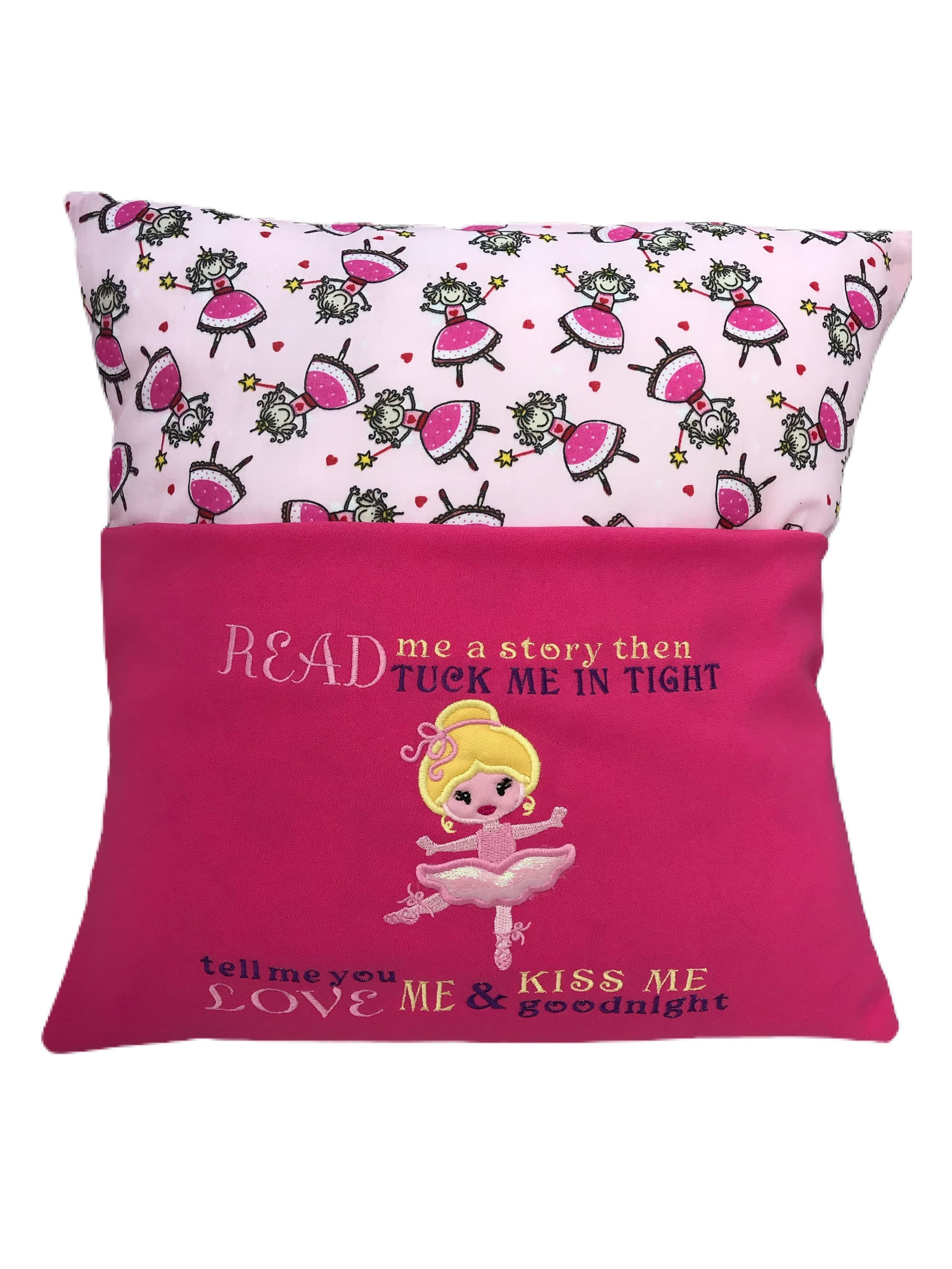 Ballerina Reading Cushion: Embroidered Pocket Pillow — image 3