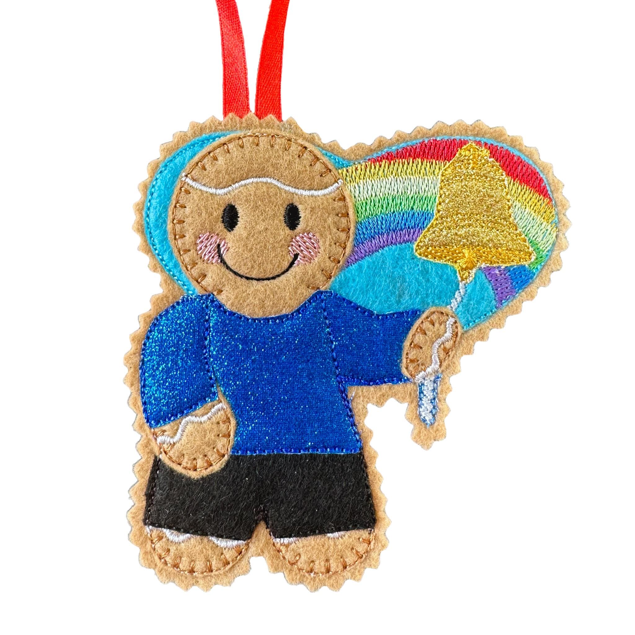 Cancer Milestone Bell Gingerbread Felt Decoration — image 2