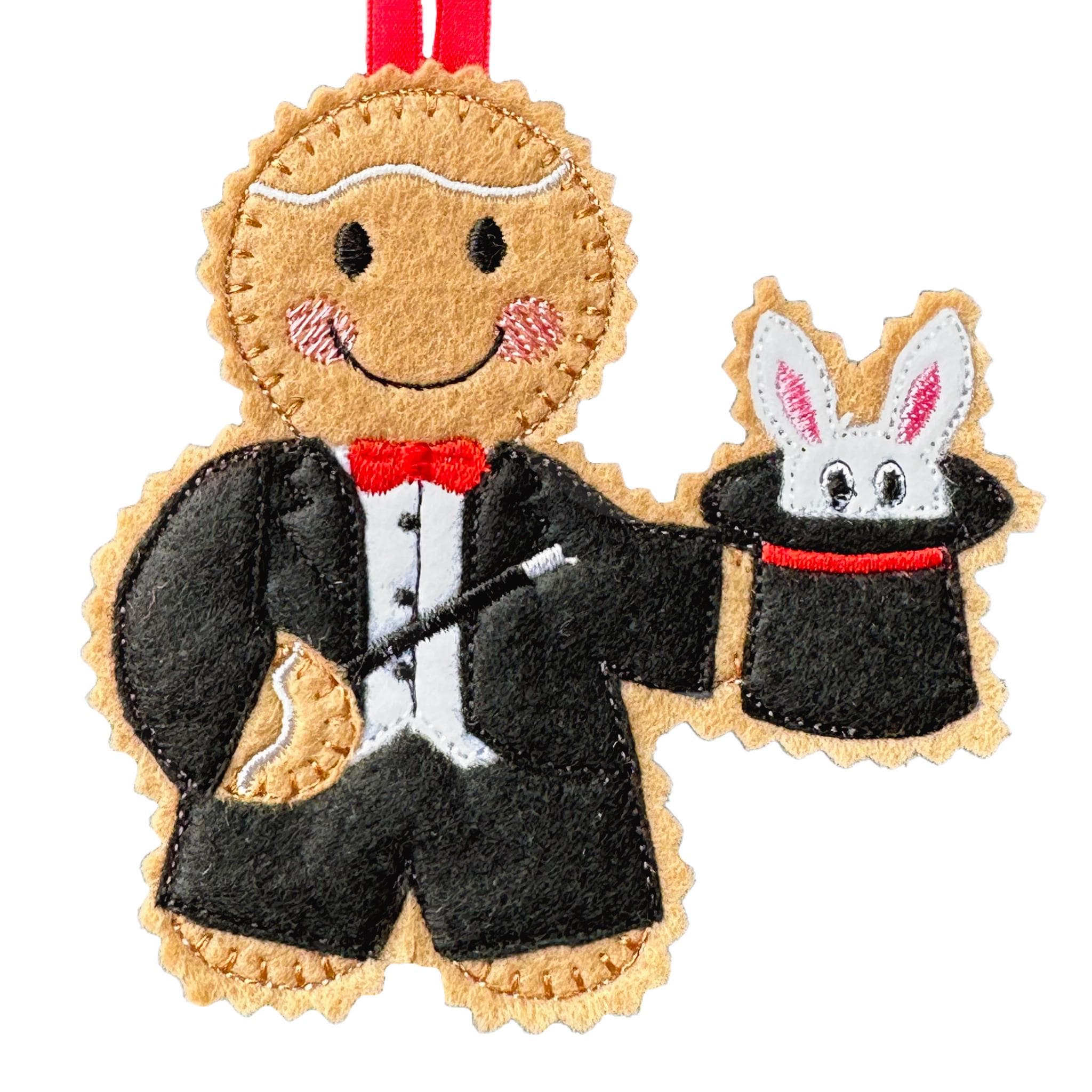 Magician Gingerbread Man Felt Decoration — image 2