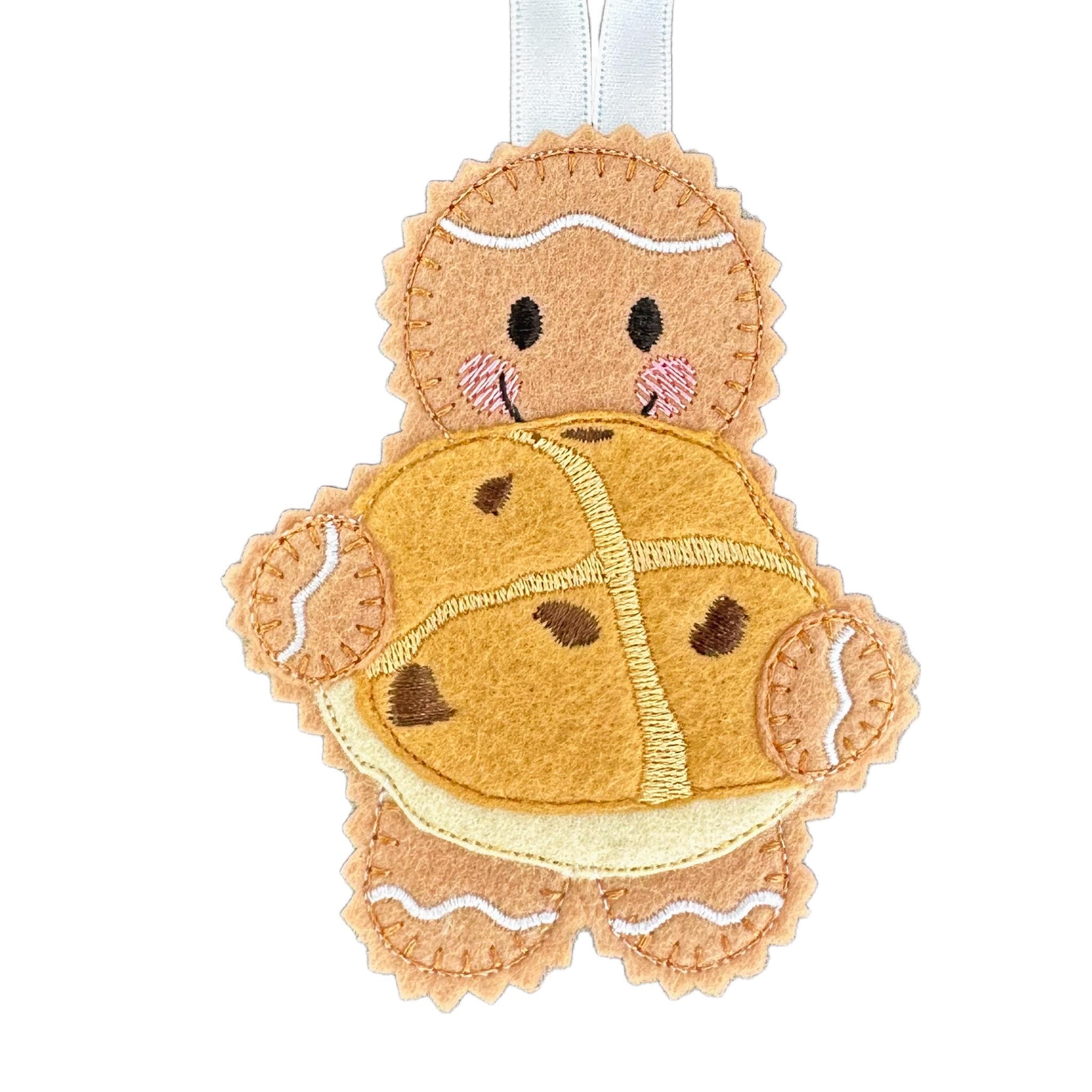 Hot Cross Bun Gingerbread Felt Decoration