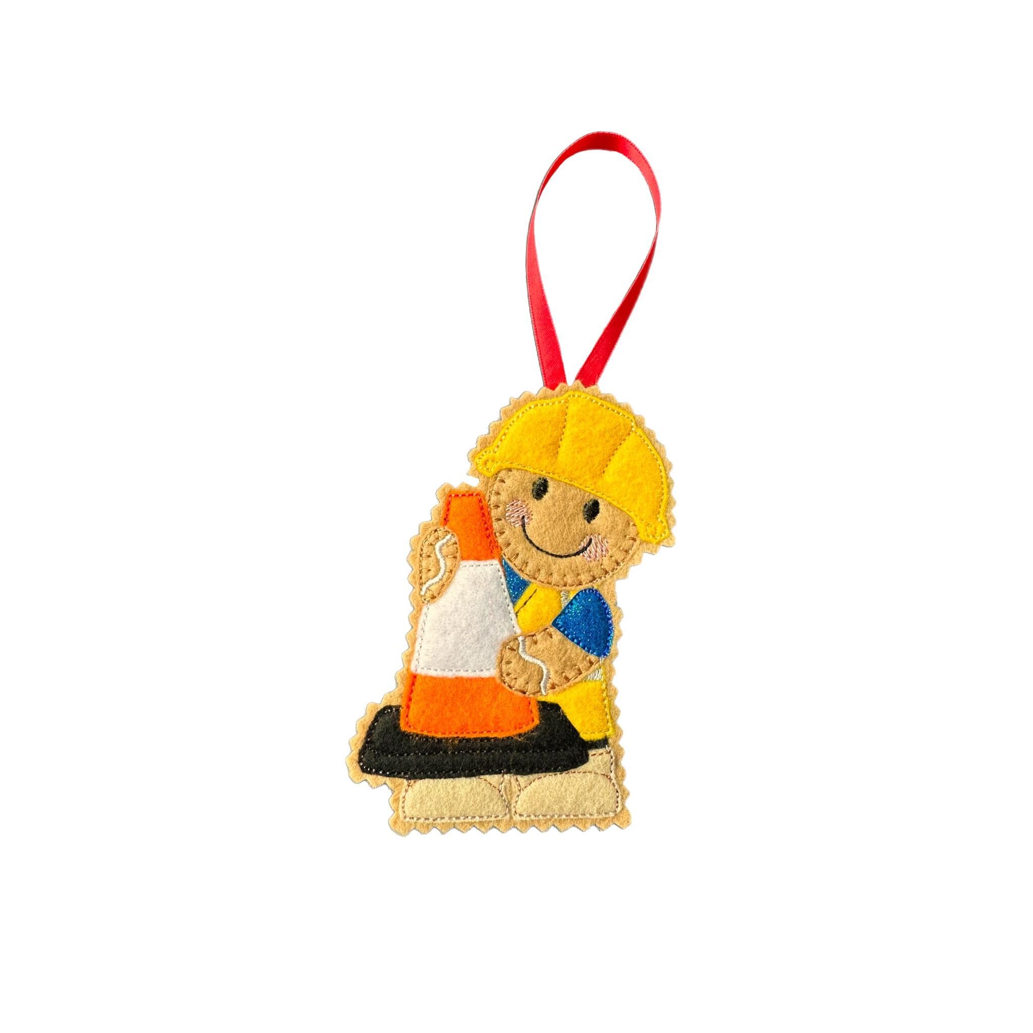 Construction /  Road Works Gingerbread Felt Decoration — image 3
