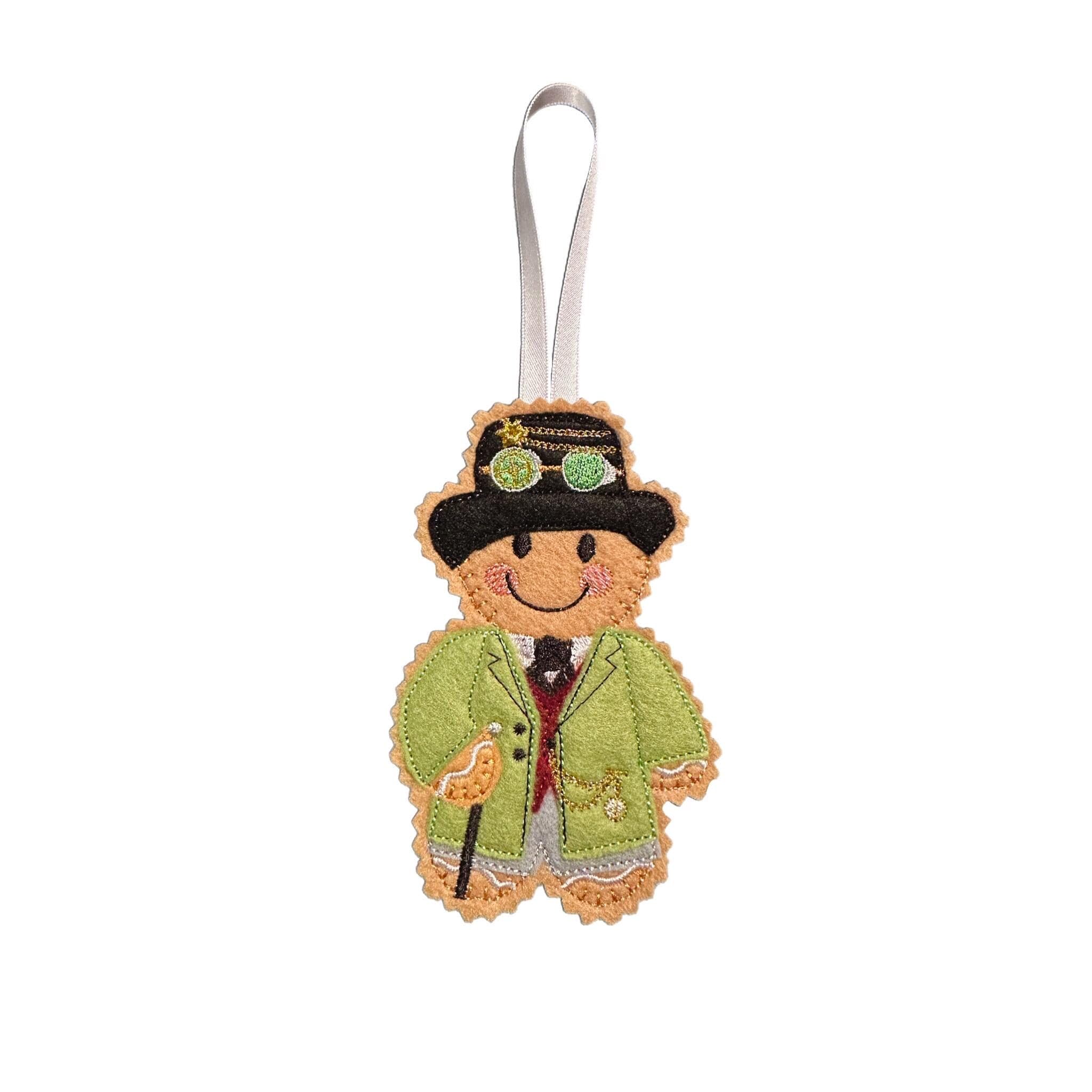 Steam Punk Gingerbread Man Felt Decoration — image 2