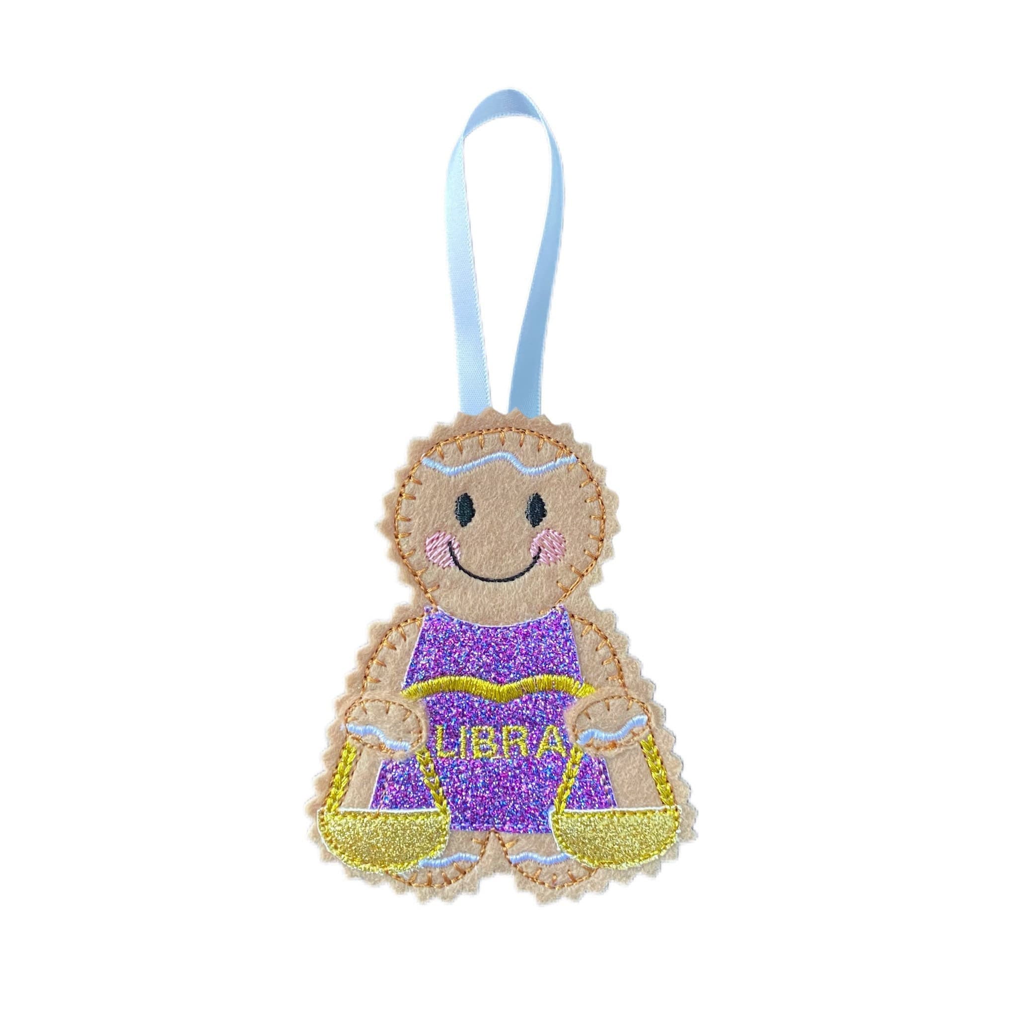 Horoscope Libra Starsign Gingerbread Man Felt Decoration