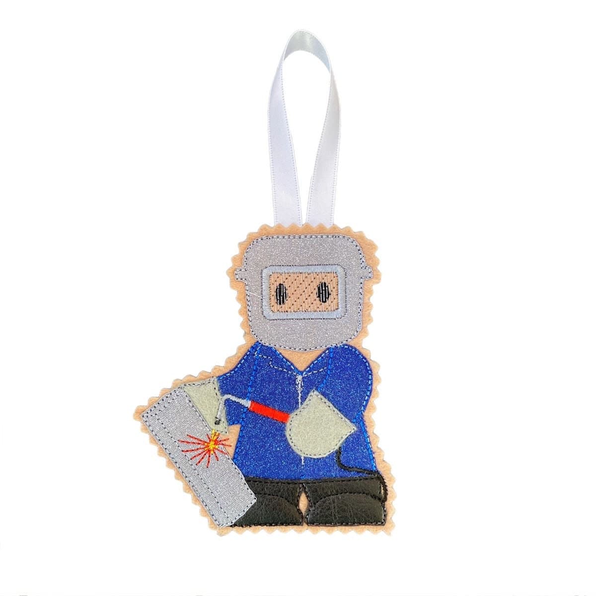 Welder Gingerbread Man Felt Decoration