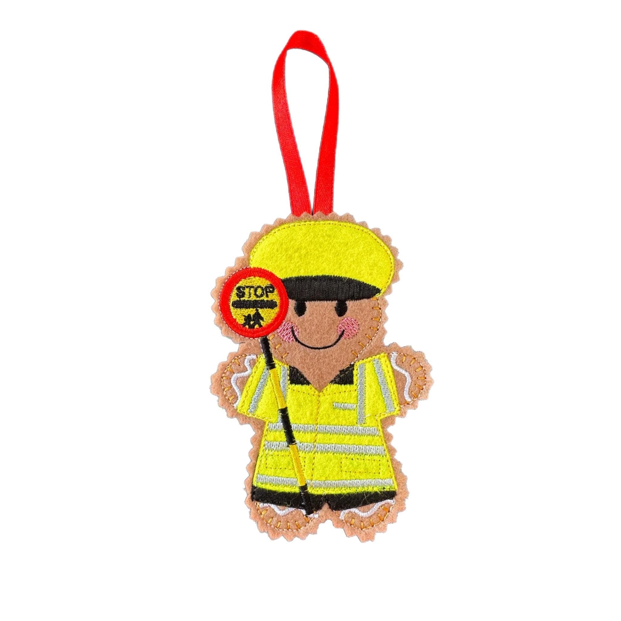Lollipop Lady, Lollipop Person, Crossing Patrol Gingerbread Man Felt Decoration — image 3