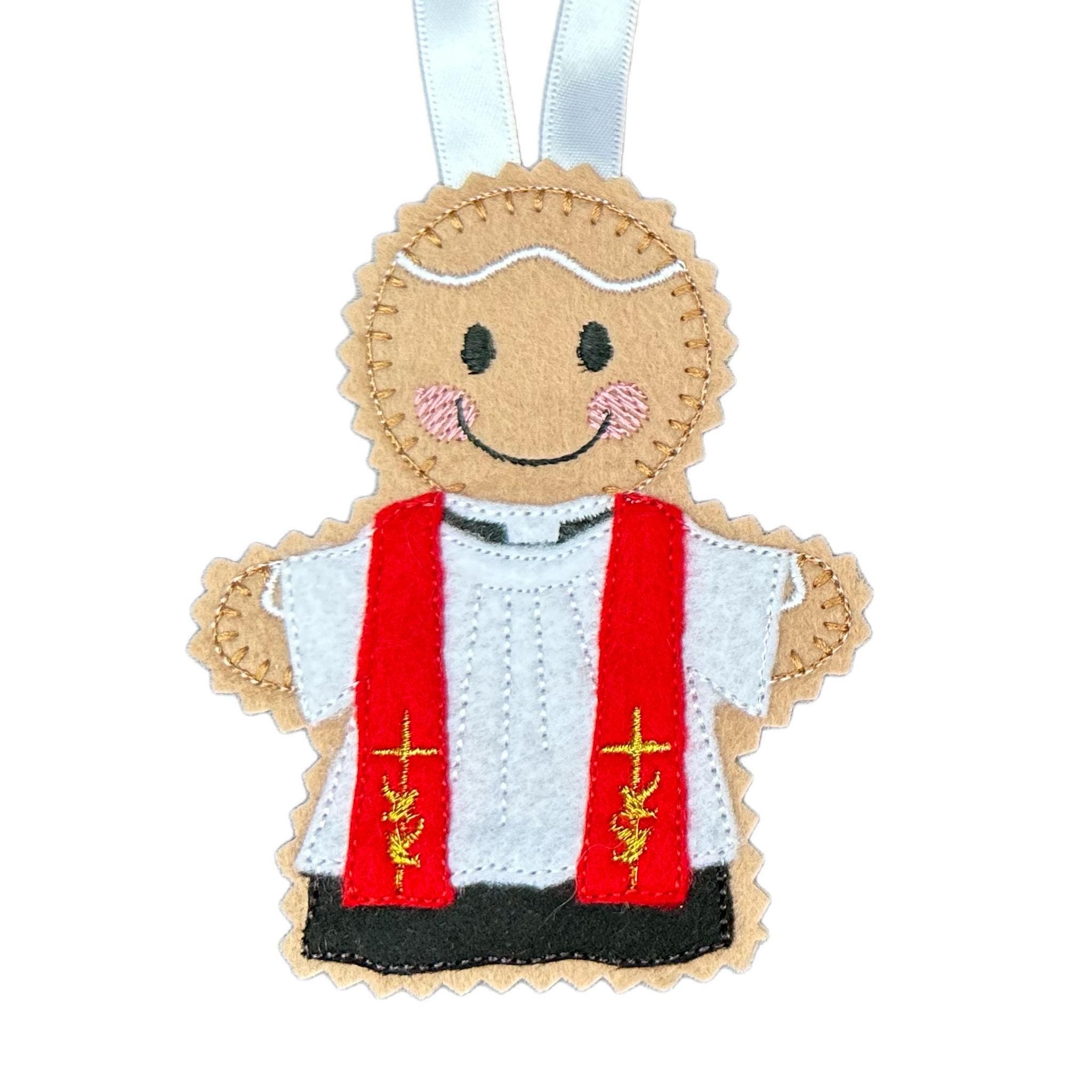 Vicar Gingerbread Man Felt Decoration — image 5