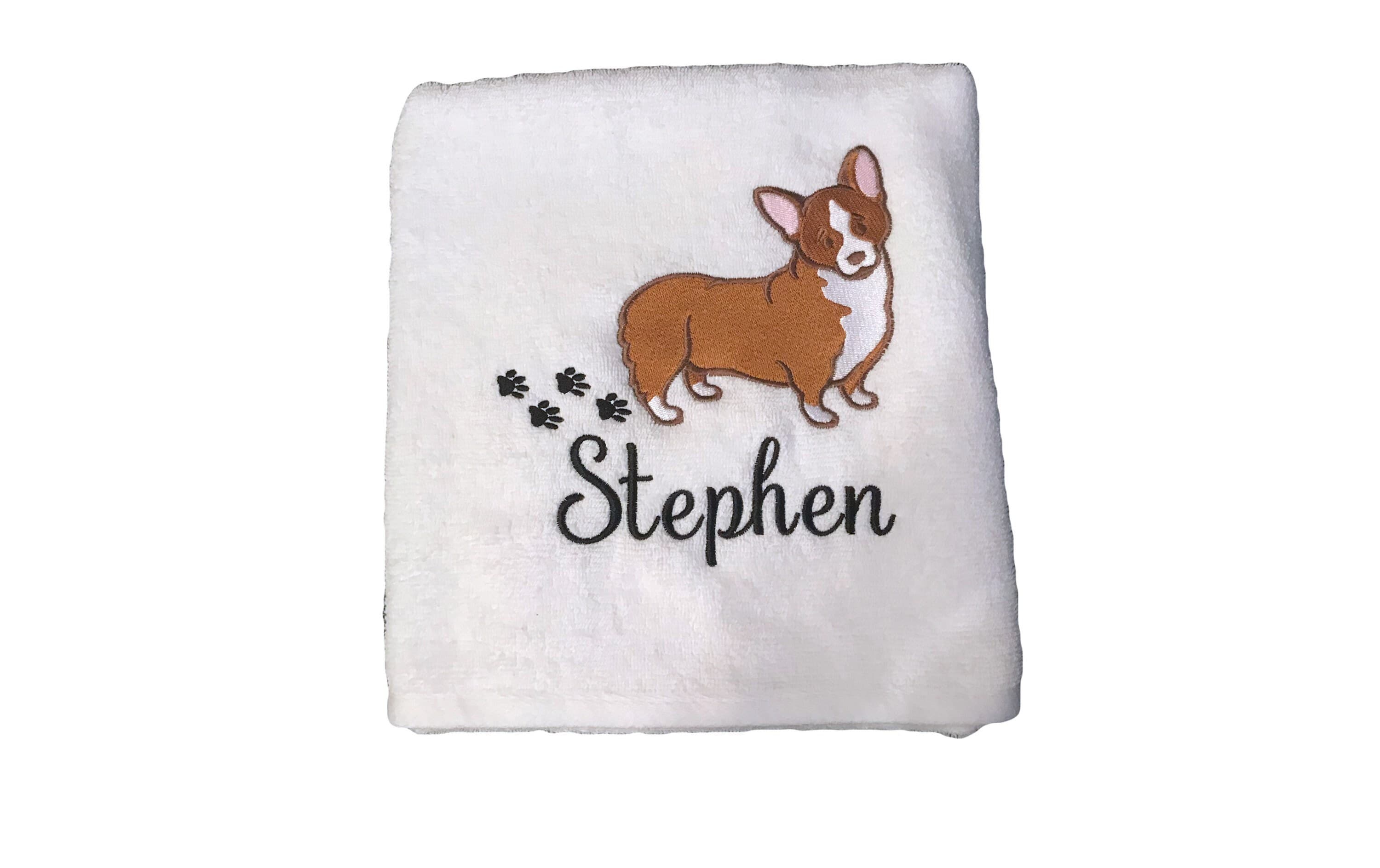 Corgi Dog Bath Towel, Personalised Towel (personalized)