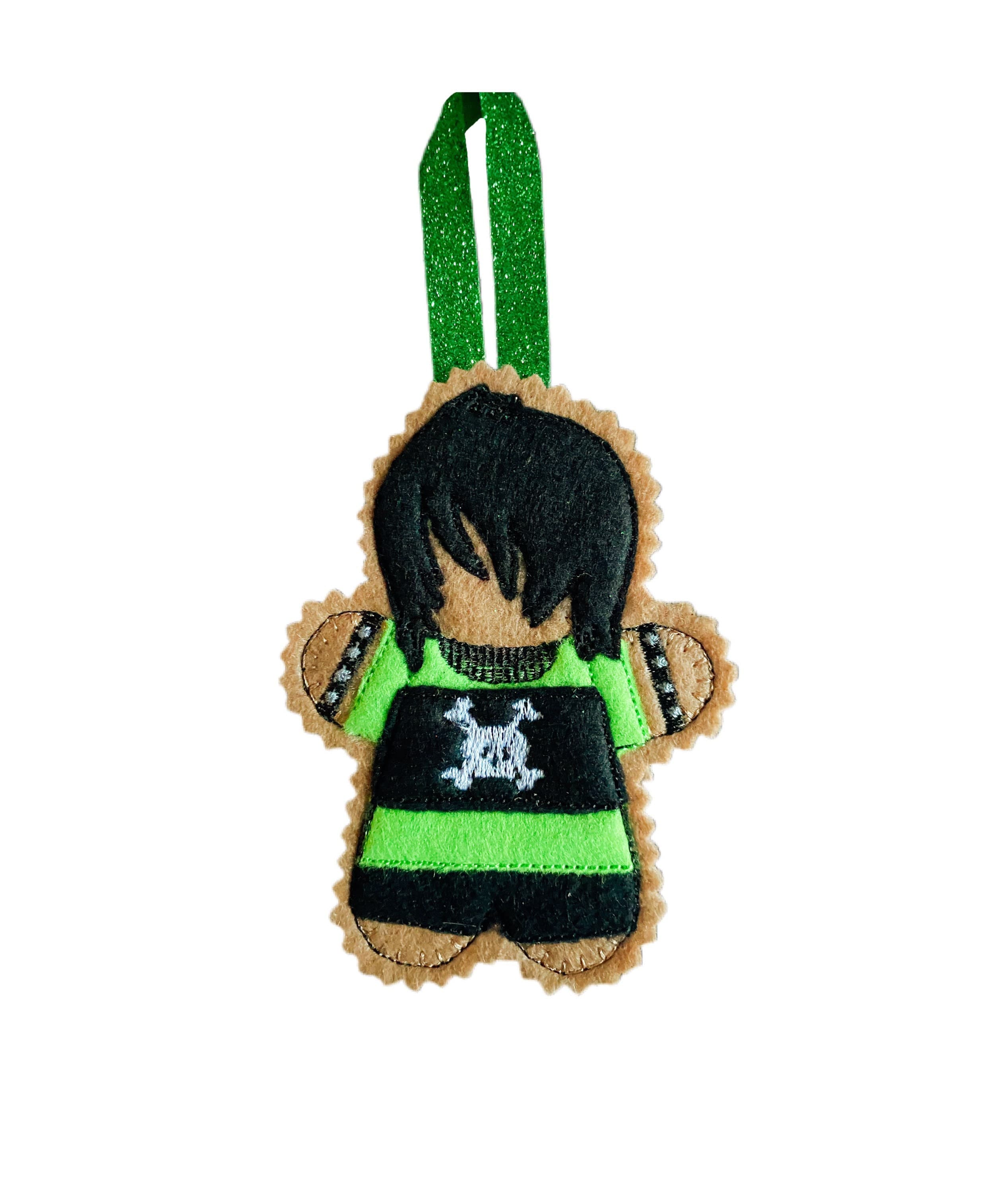 Goth Boy Gingerbread Man Felt Decoration