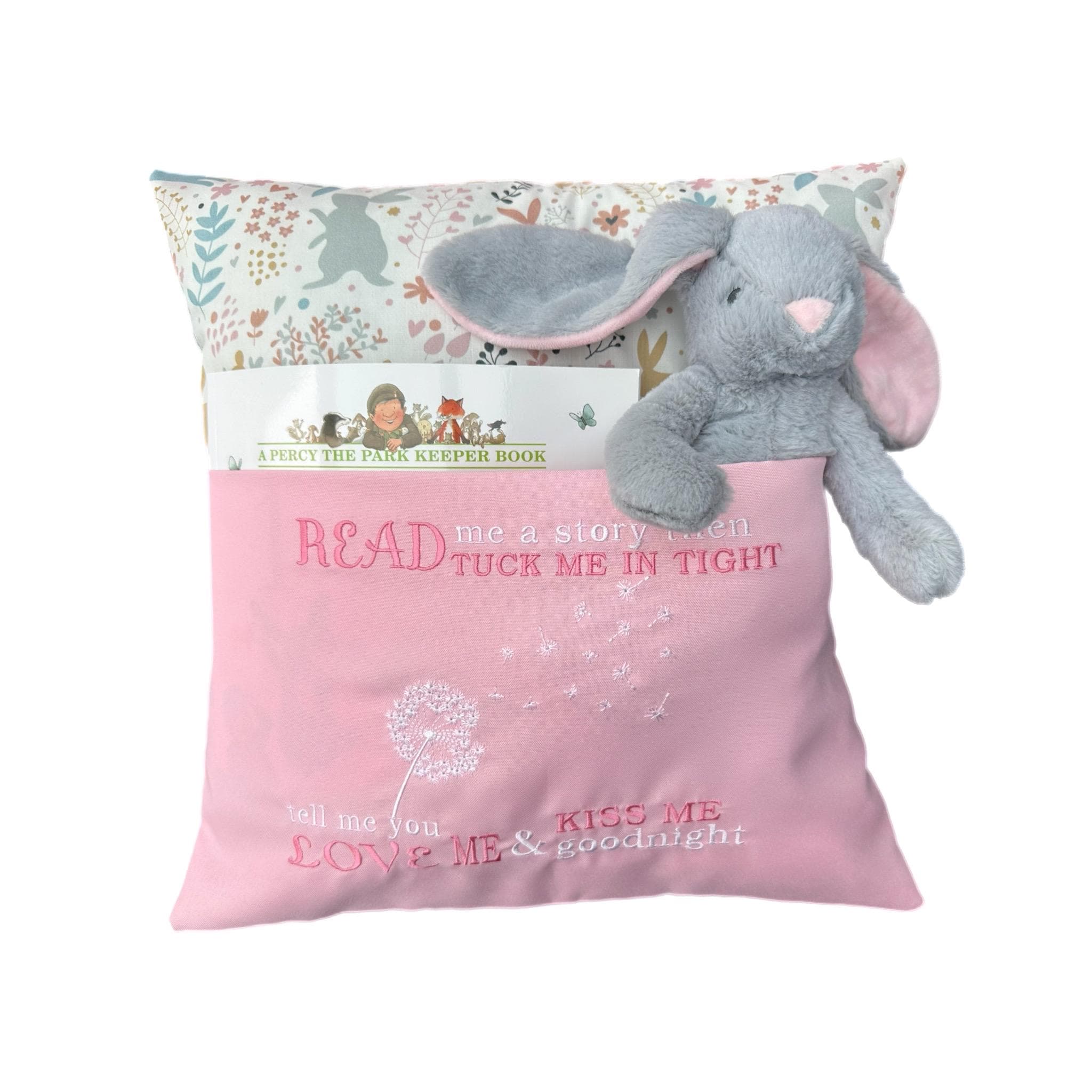 Handmade Bunny Reading Cushion Gift Set with Book & Toy – Nursery Bedtime Story Pillow — image 4