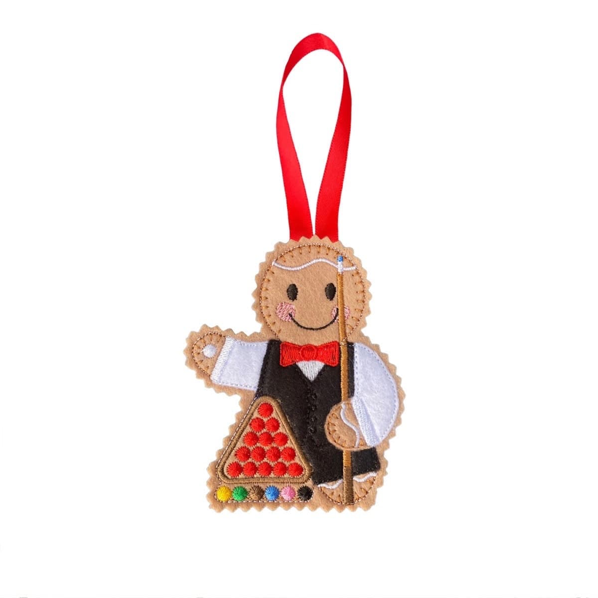 Snooker Player Gingerbread Man Felt Decoration