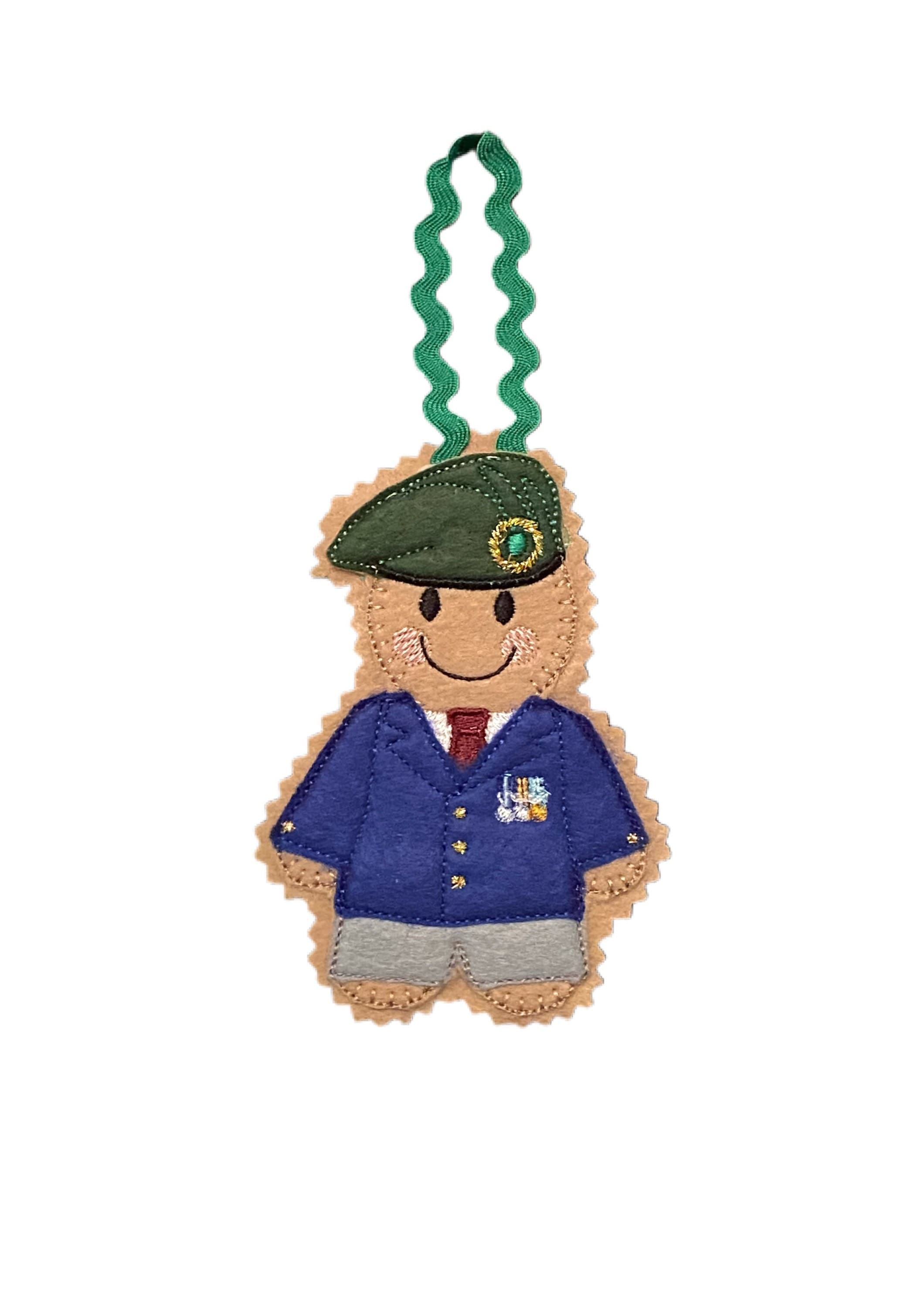Army Veteran/Soldier Gingerbread Man Felt Decoration