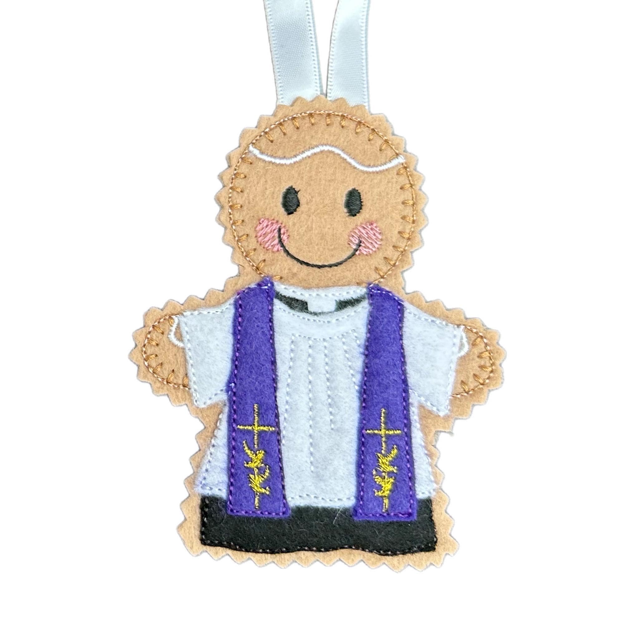Vicar Gingerbread Man Felt Decoration — image 3