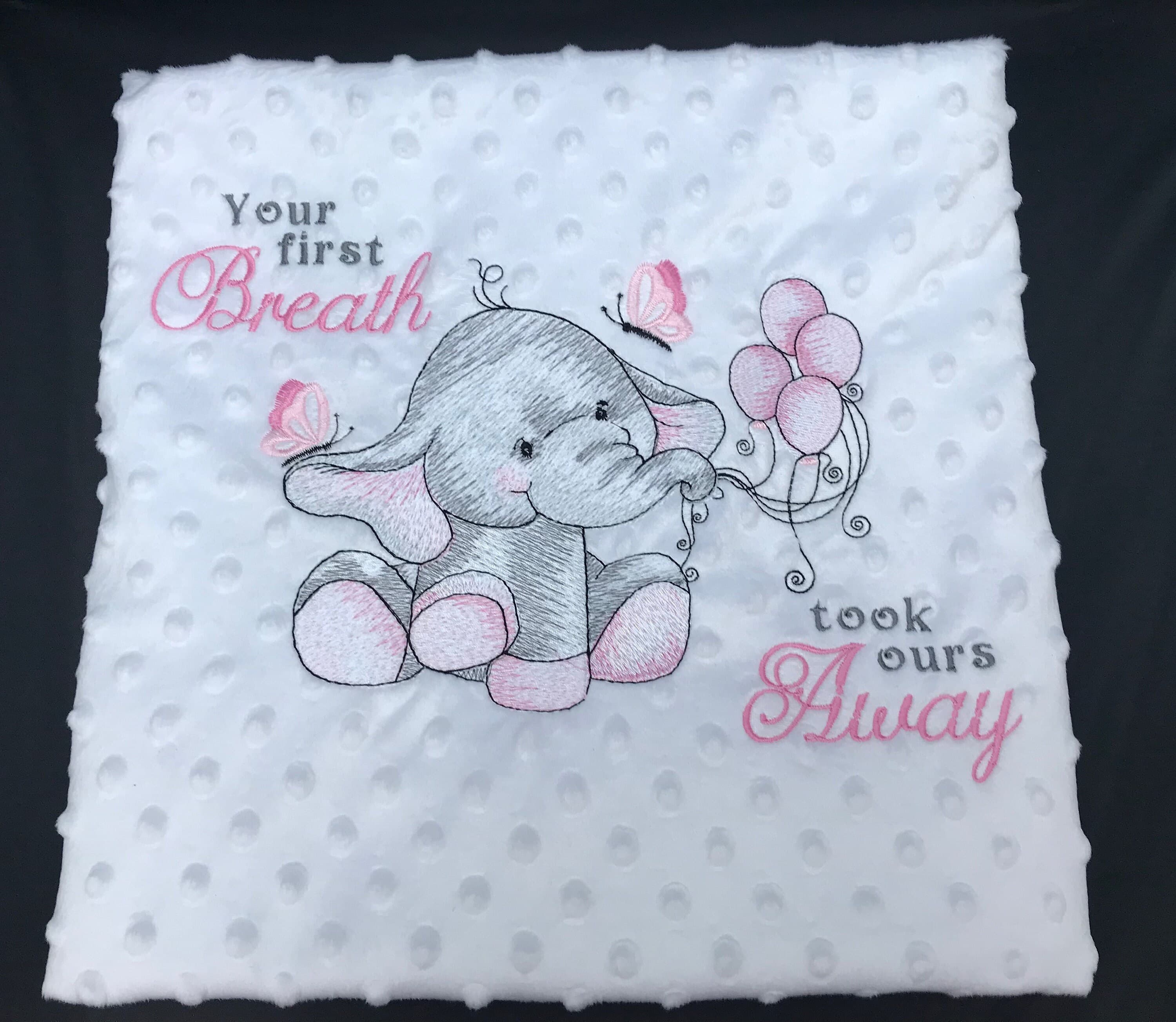 Embroidered Elephant Baby Blanket: Personalized Sensory Keepsake — image 3