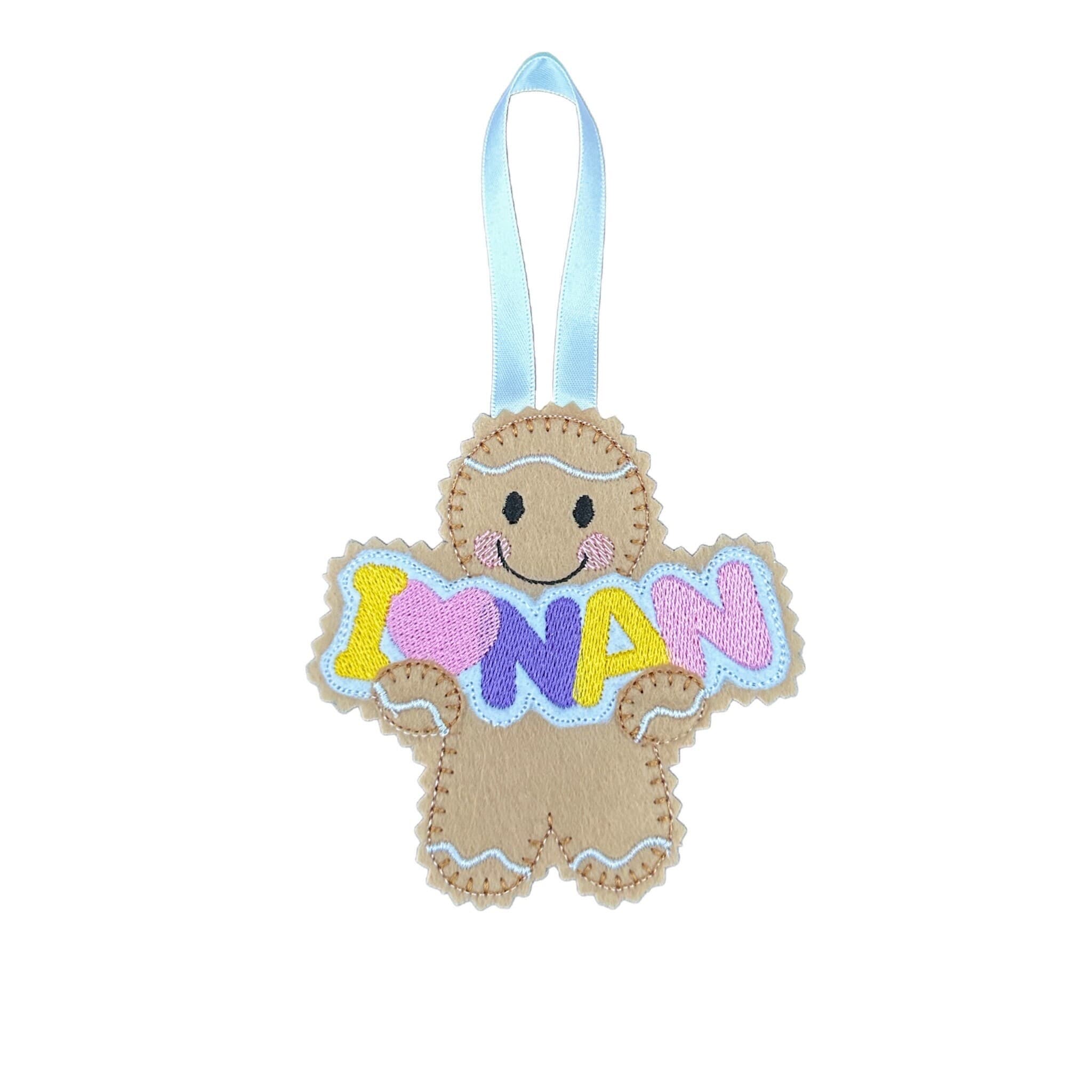 I Love Nan Gingerbread Man Felt Decoration