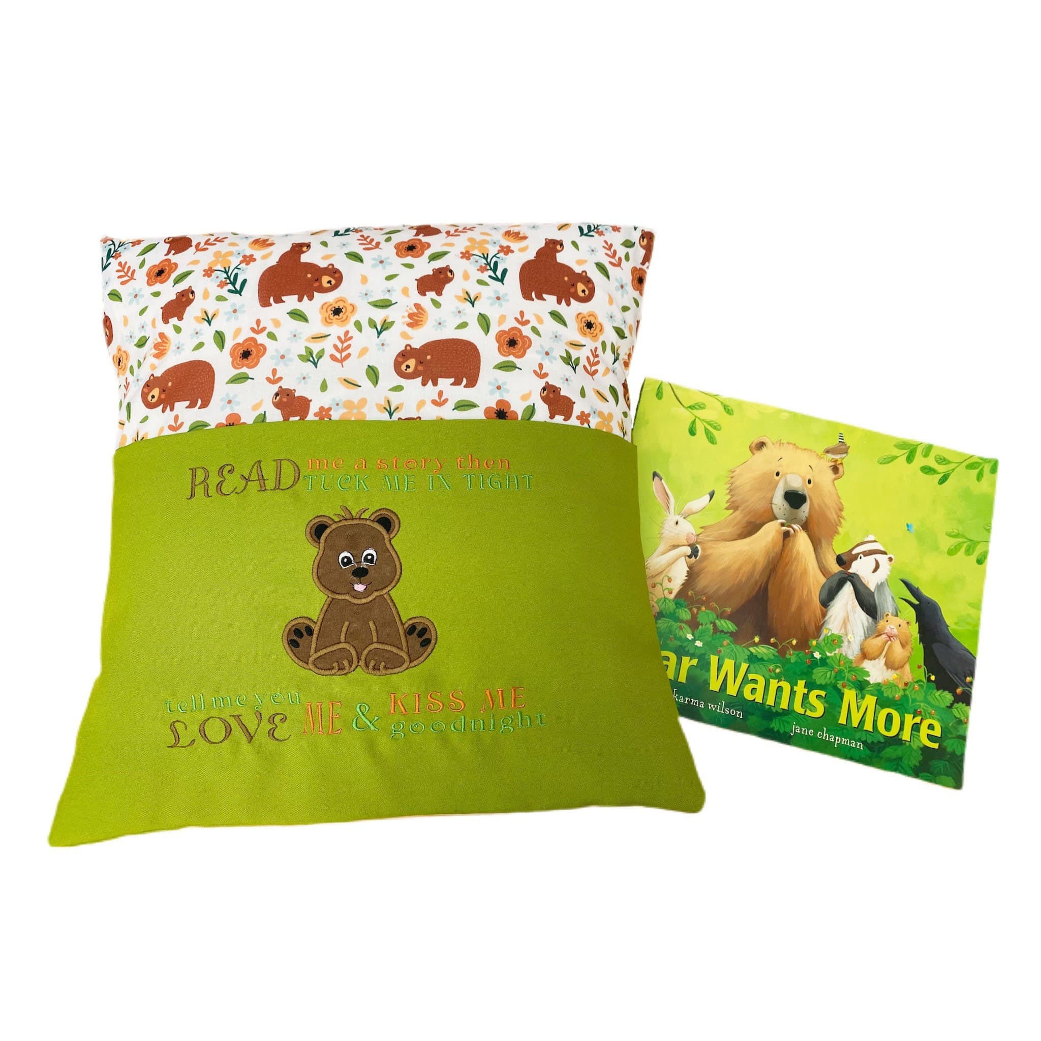 Bear Reading Book Cushion