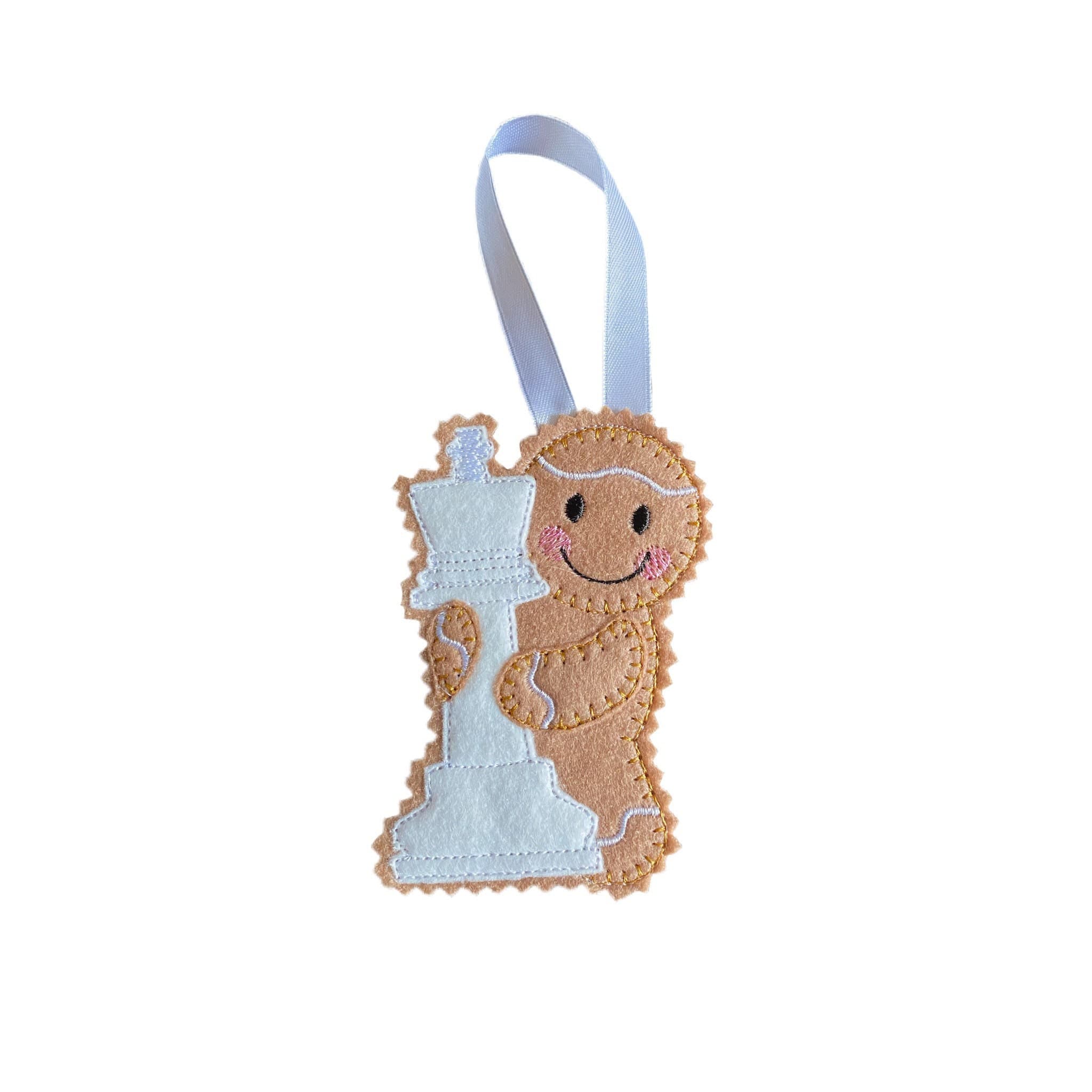 Chess Player Gingerbread Man Felt Decoration