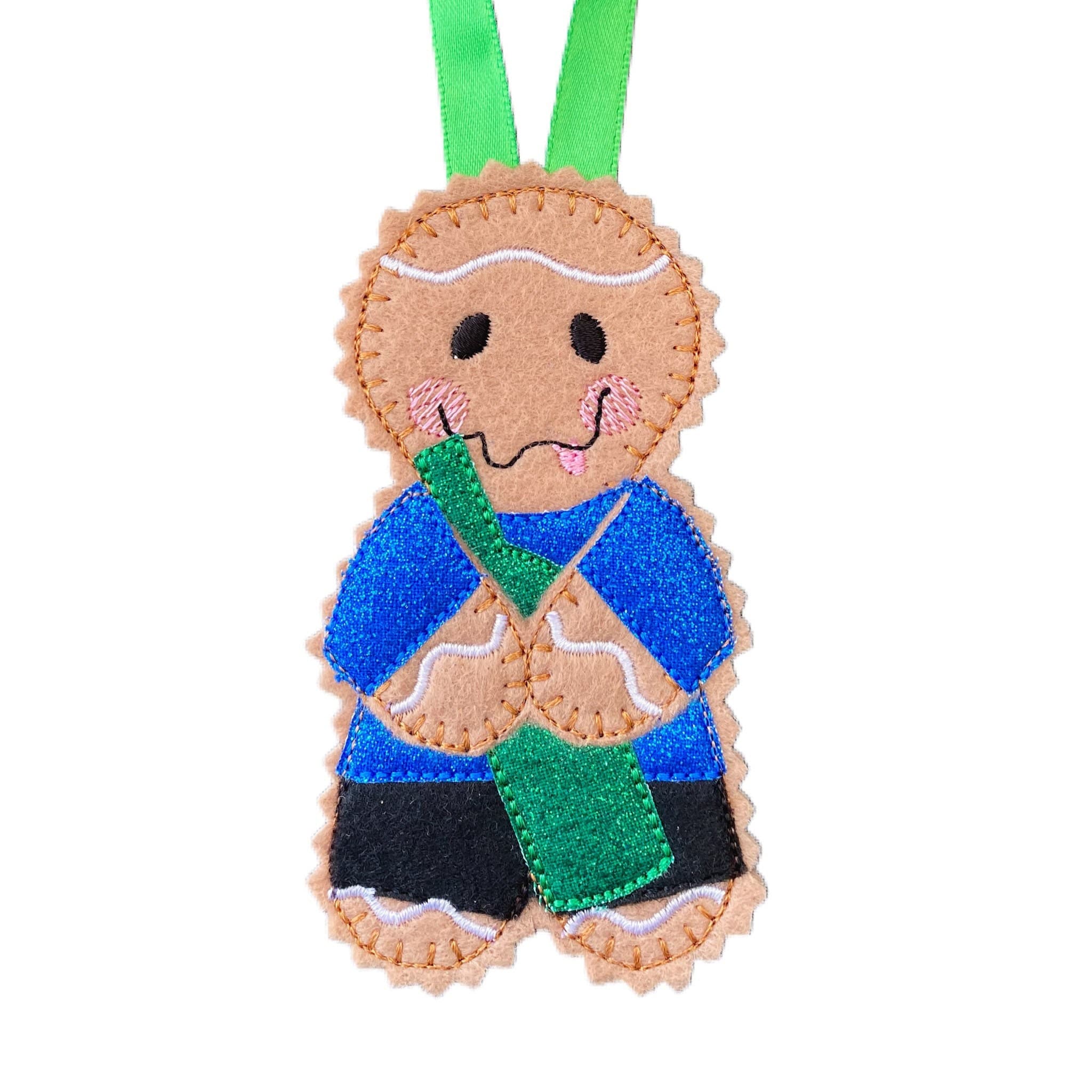 Drunk Gingerbread Man Felt Decoration — image 2