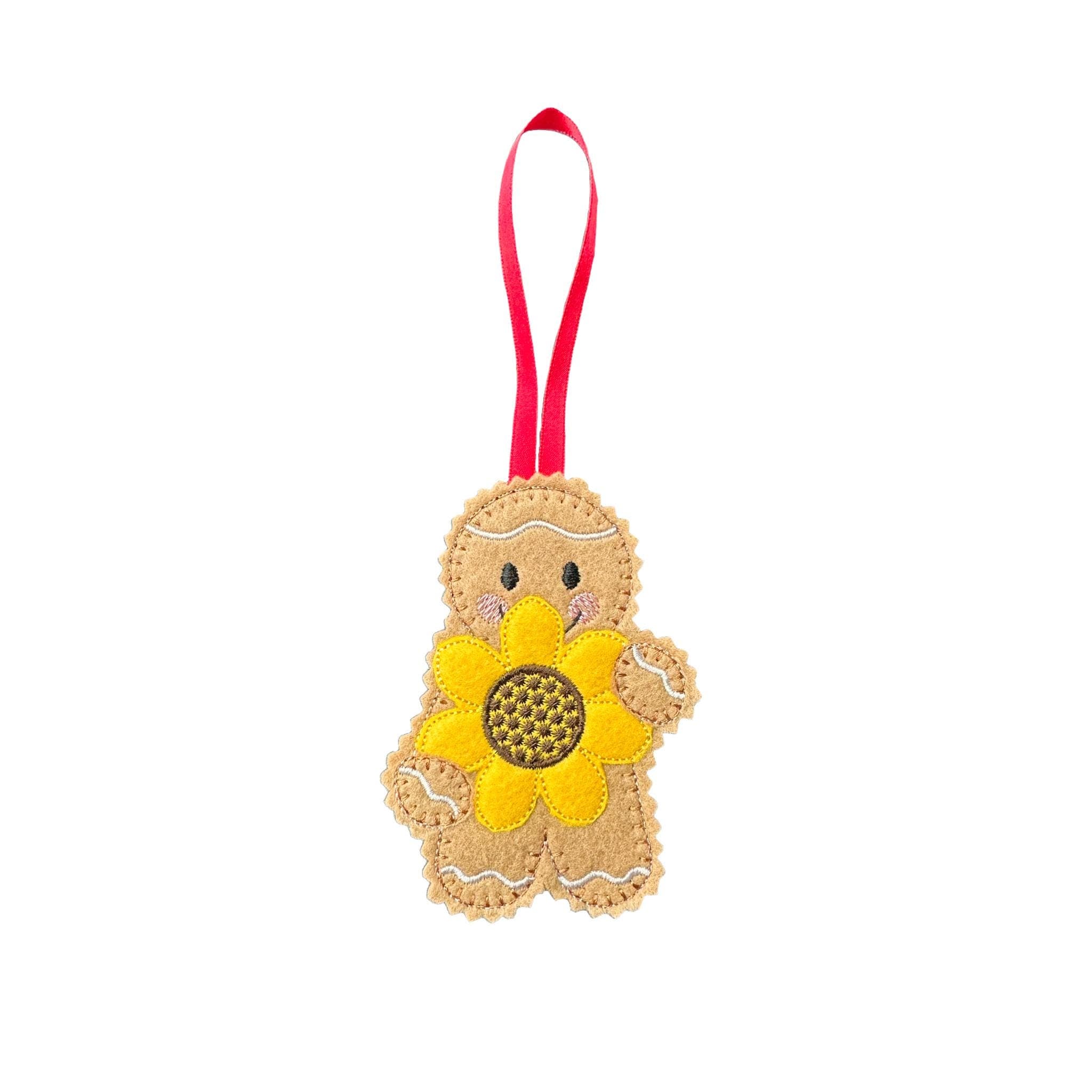 Sunflower Gingerbread Man Felt Decoration — image 2