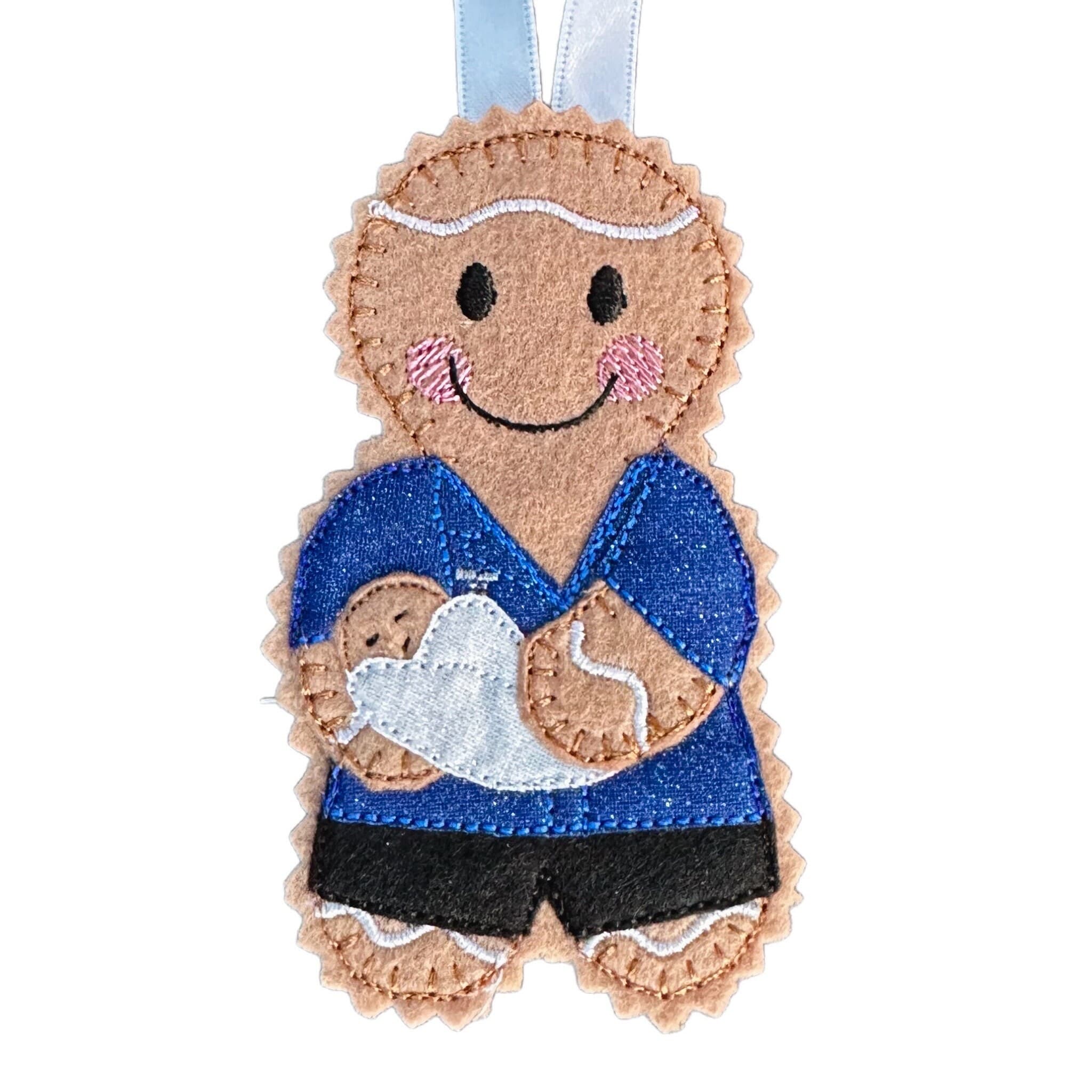Midwife Gingerbread Man Felt Decoration — image 2