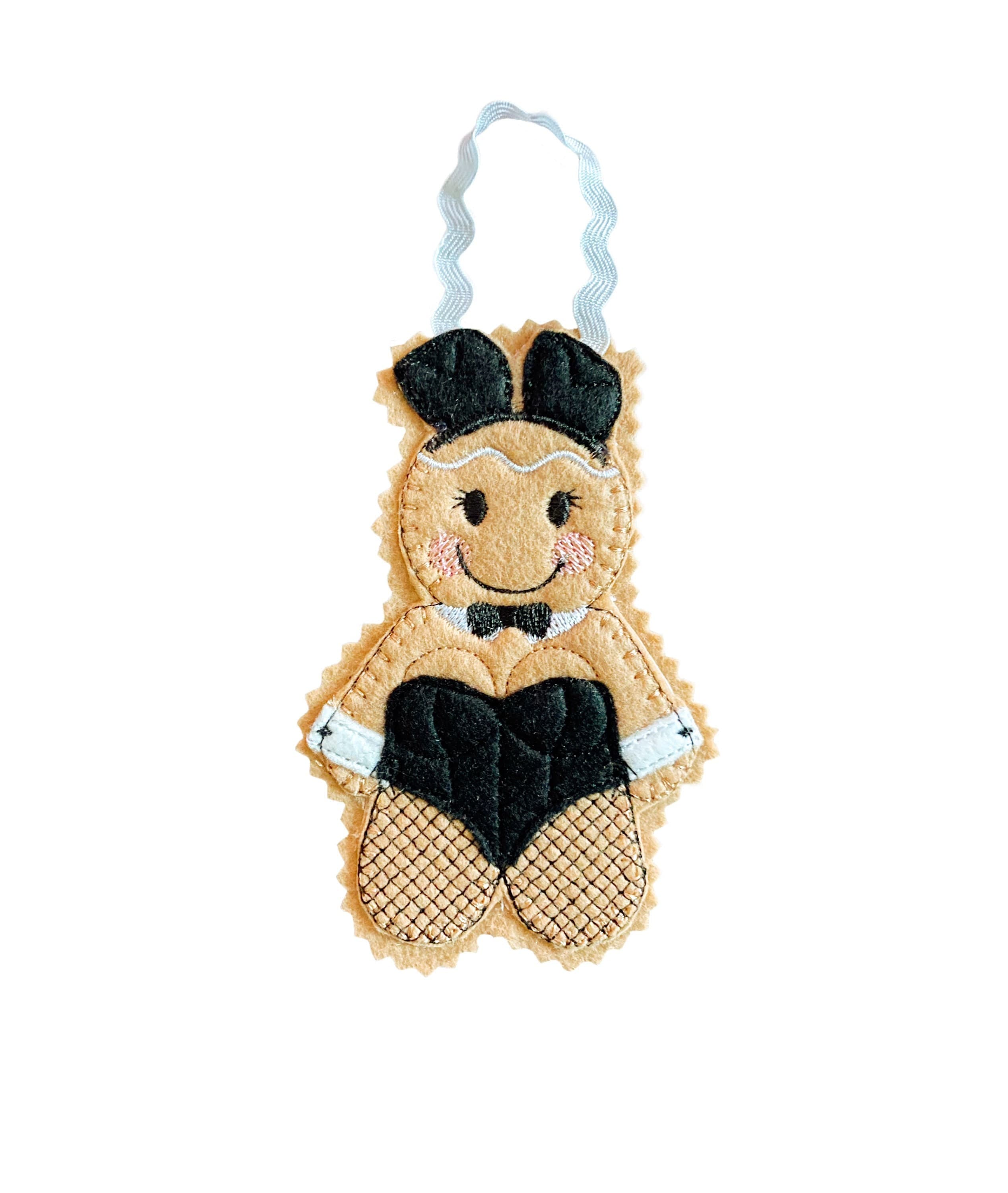 Bunny Girl Gingerbread Man Felt Decoration — image 2