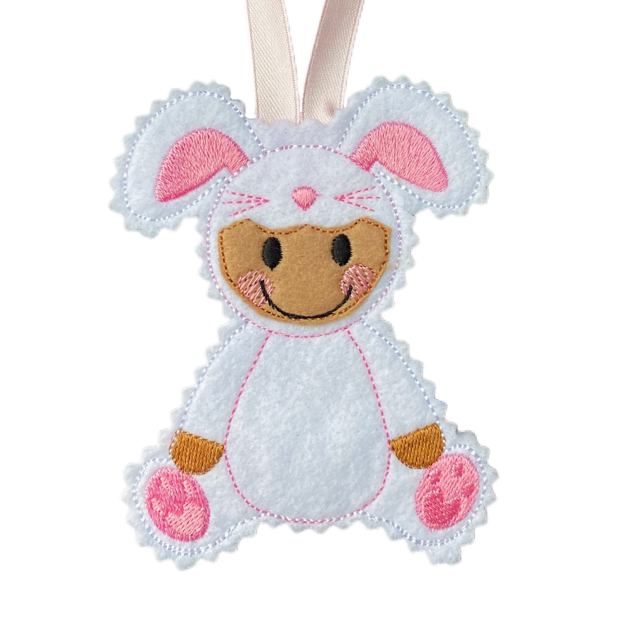 Bunny Dress Up Gingerbread Man Felt Decoration — image 2