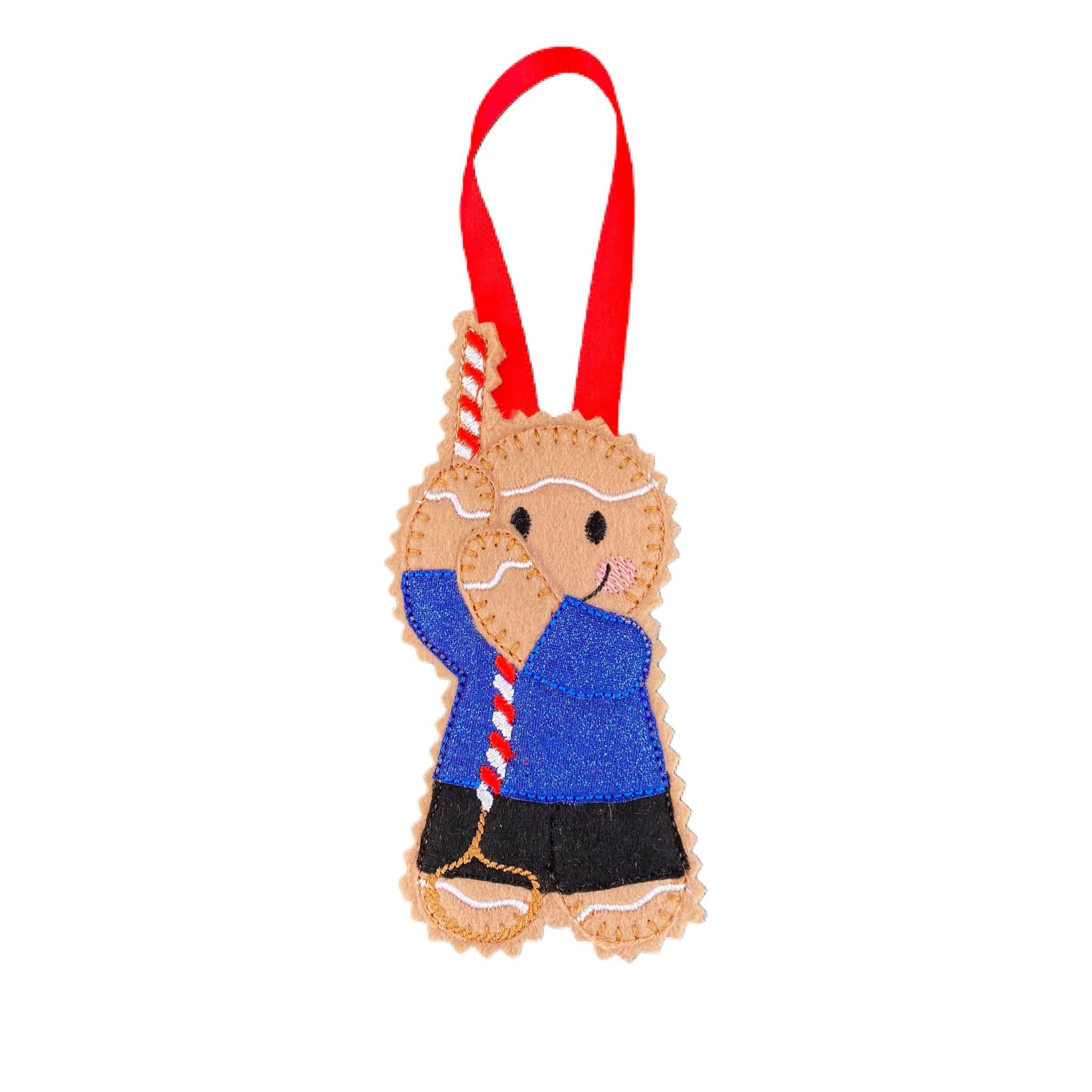 Church Bell Ringer / Campanologist Gingerbread Man Felt Decoration