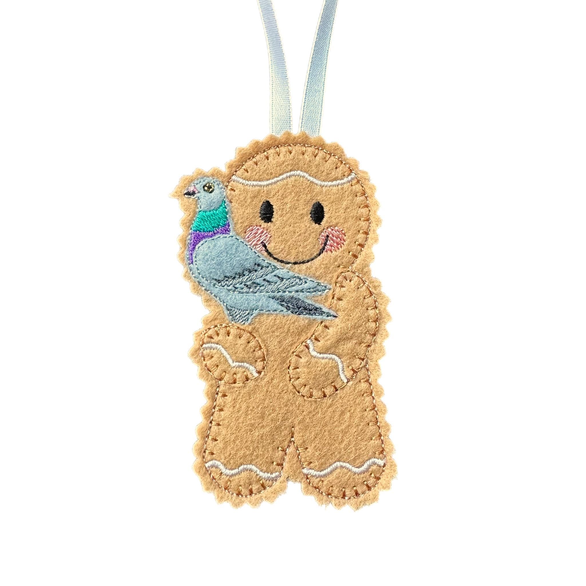 Pigeon Gingerbread Felt Decoration – Bird Lover Gift — image 3