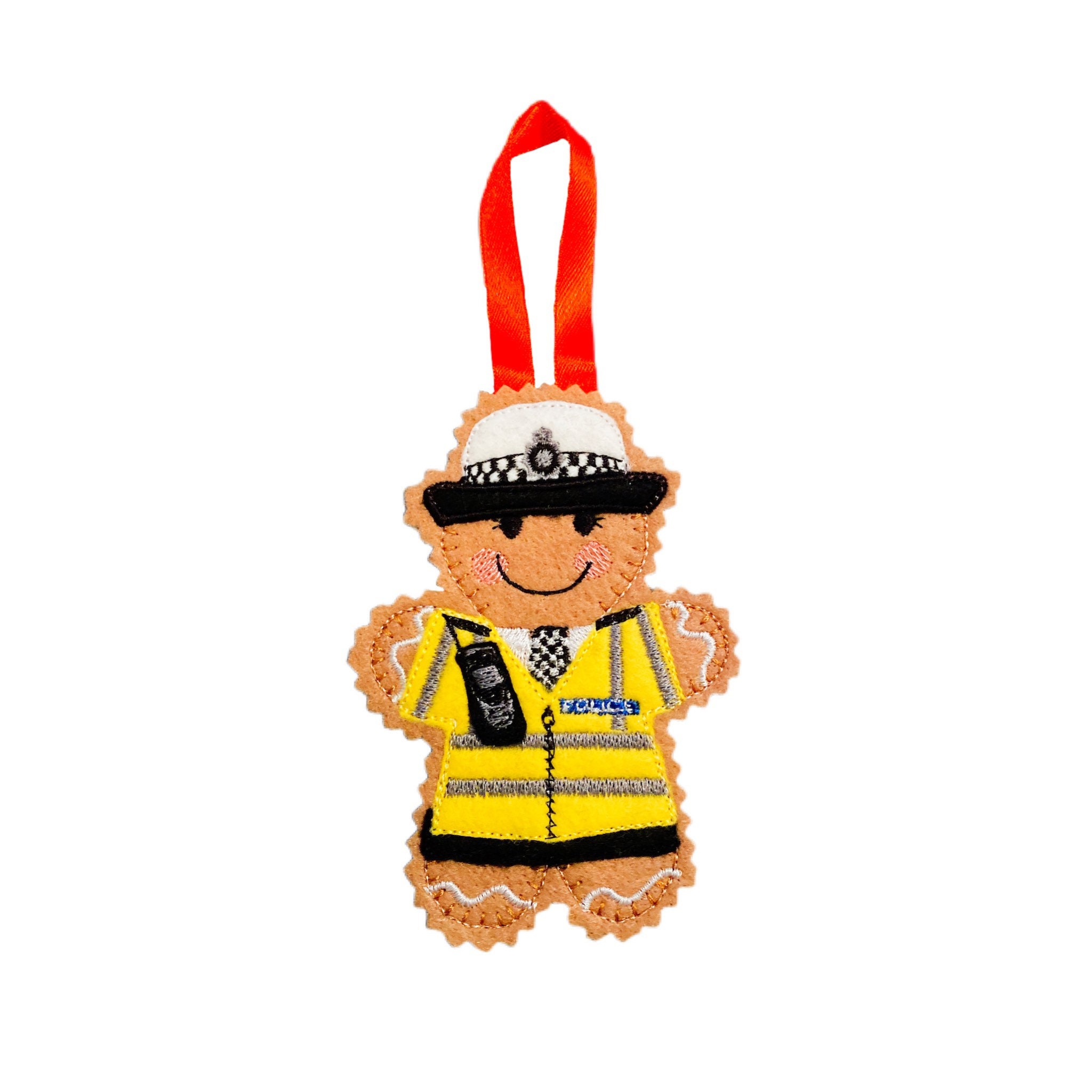 Traffic Police Officer Gingerbread Man Felt Decoration