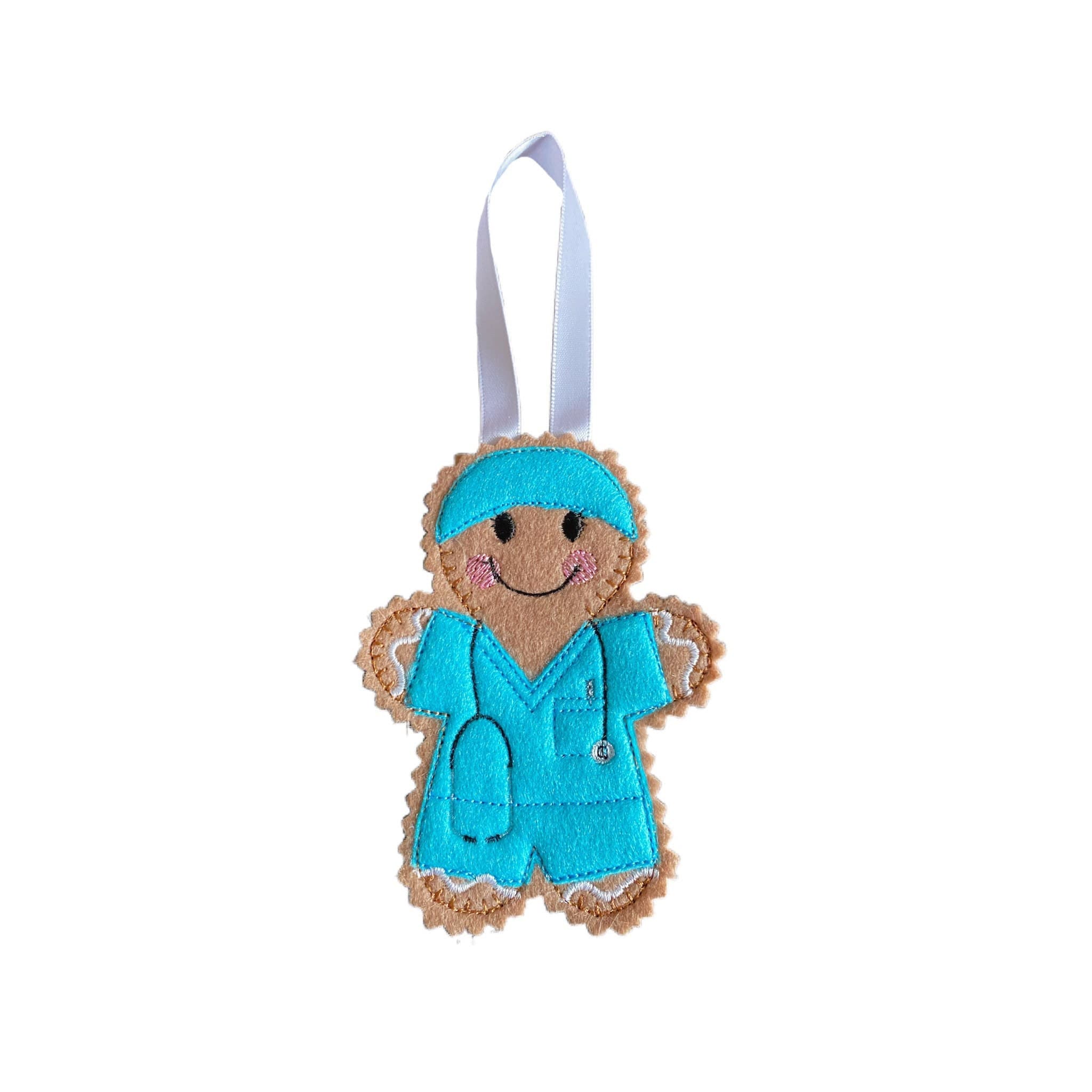 Anaesthetist Gingerbread Man Felt Decoration