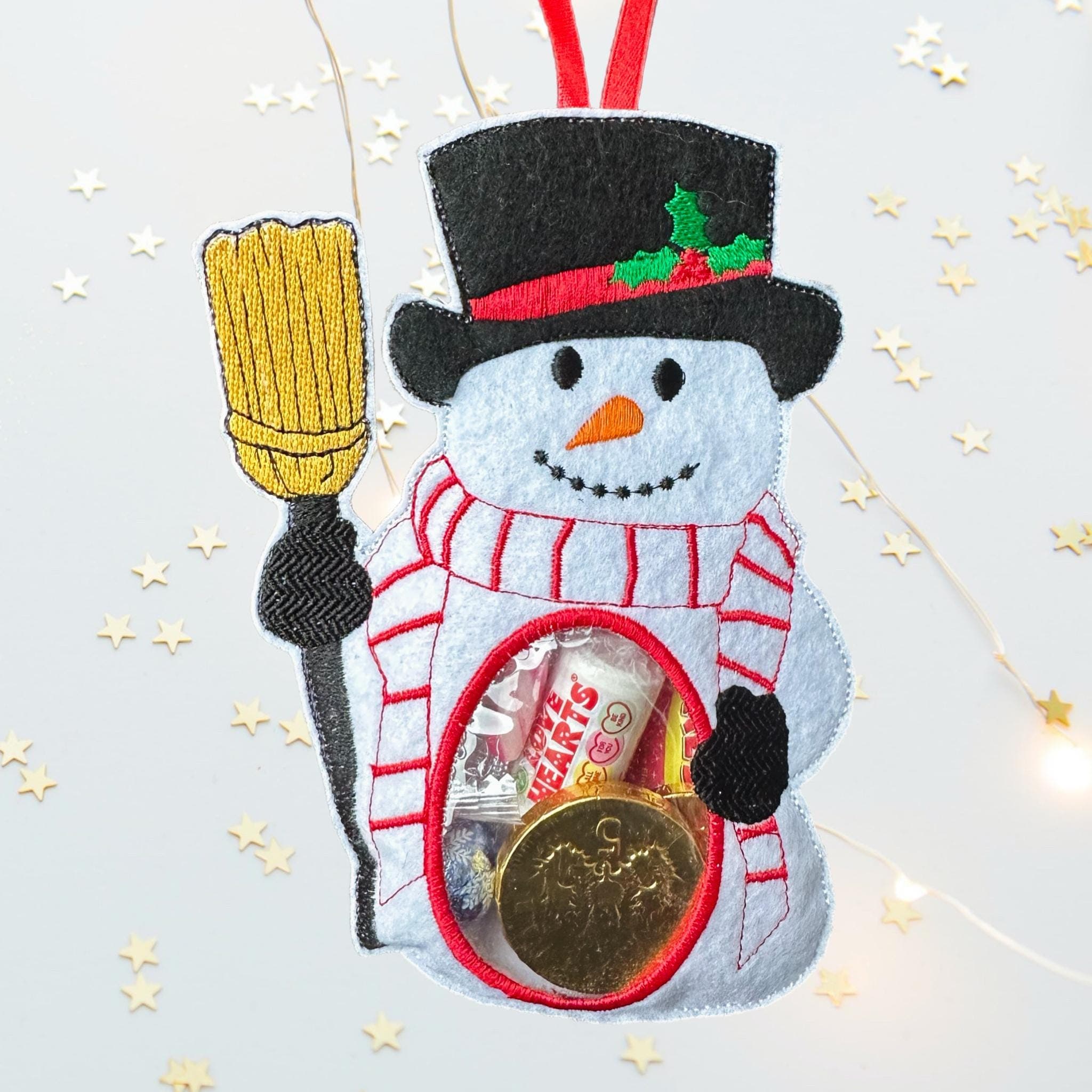 Snowman Felt Treat Bag – Christmas Sweet Holder — image 2