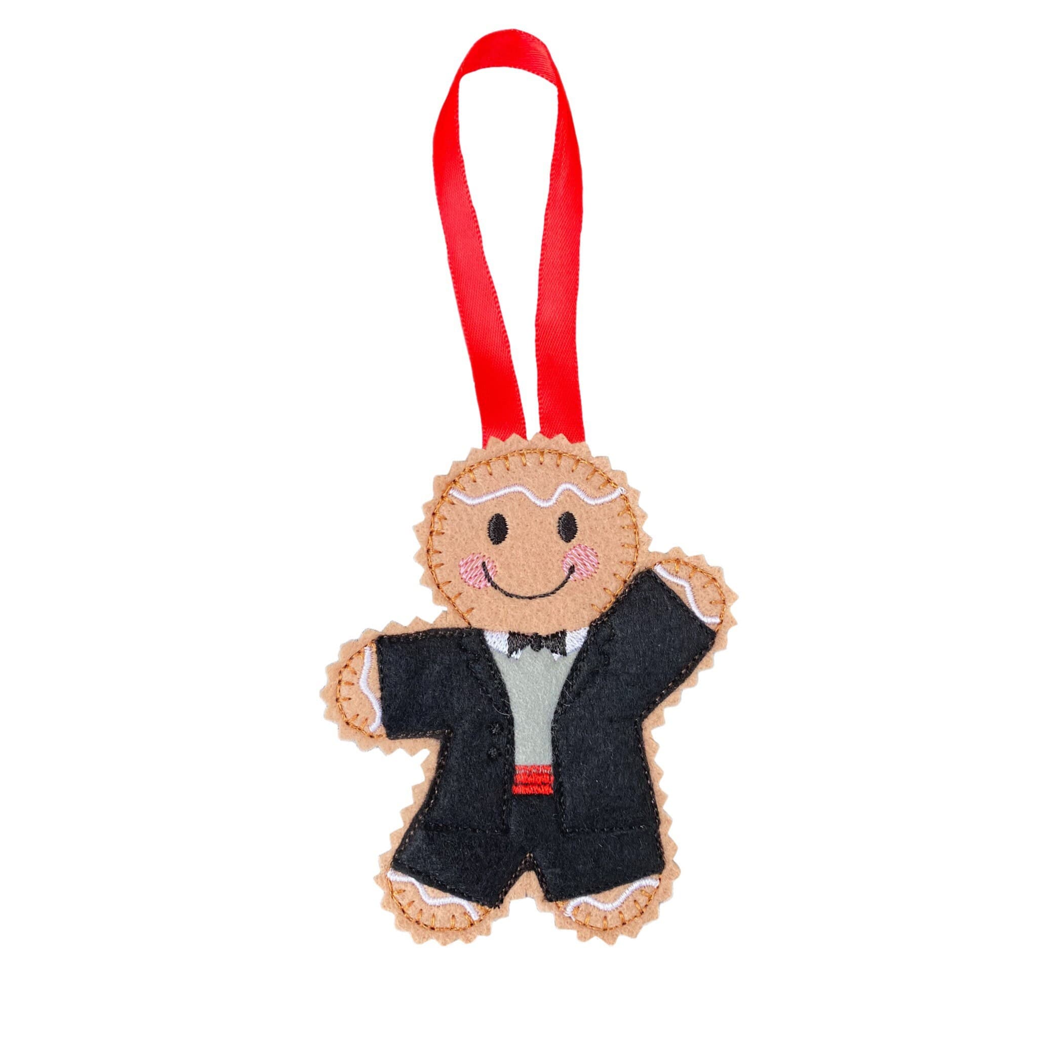 Ballroom Dancer Gingerbread Man Felt Decoration