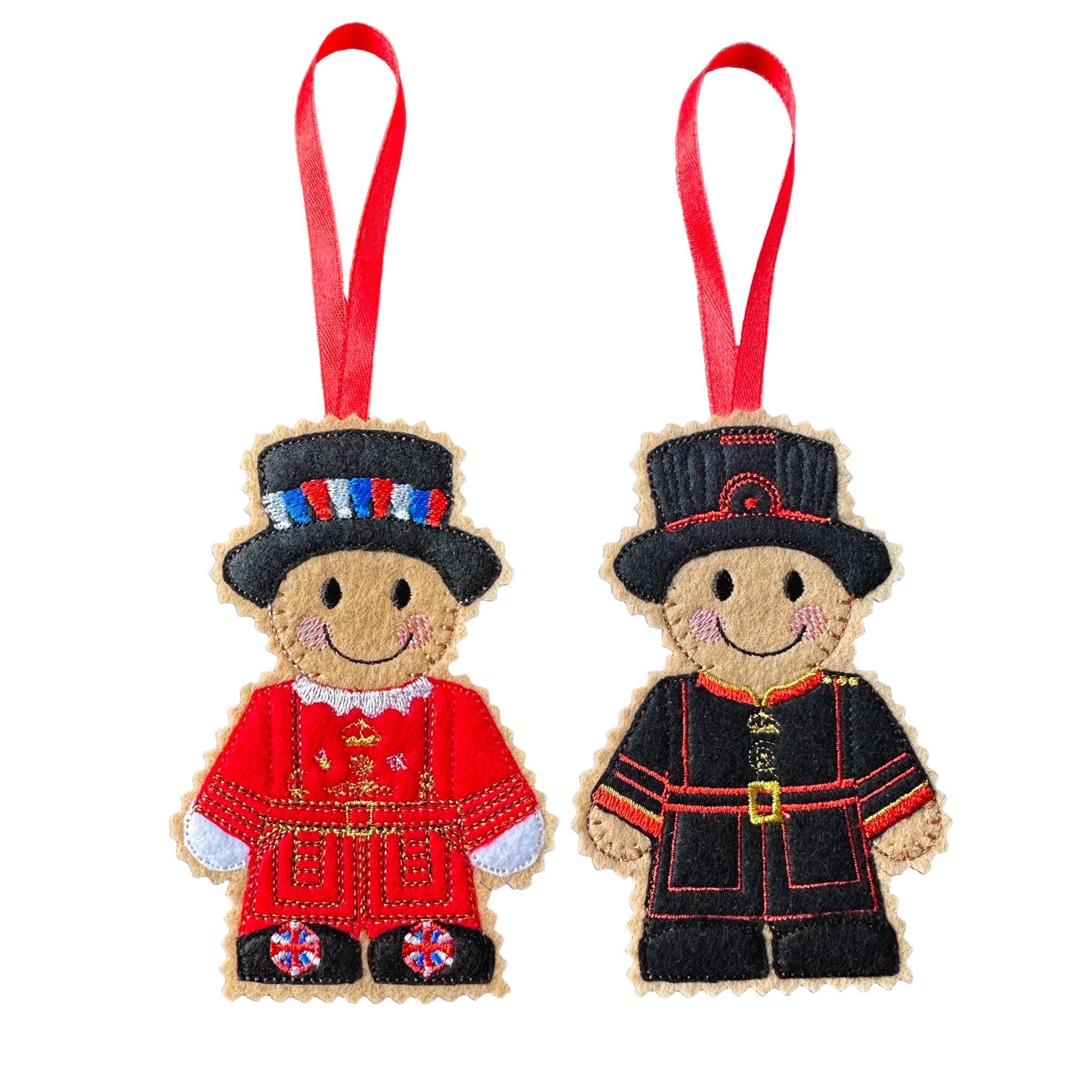 Yeoman Warder Beefeater Gingerbread Decoration – Felt Hanging Ornament — image 2