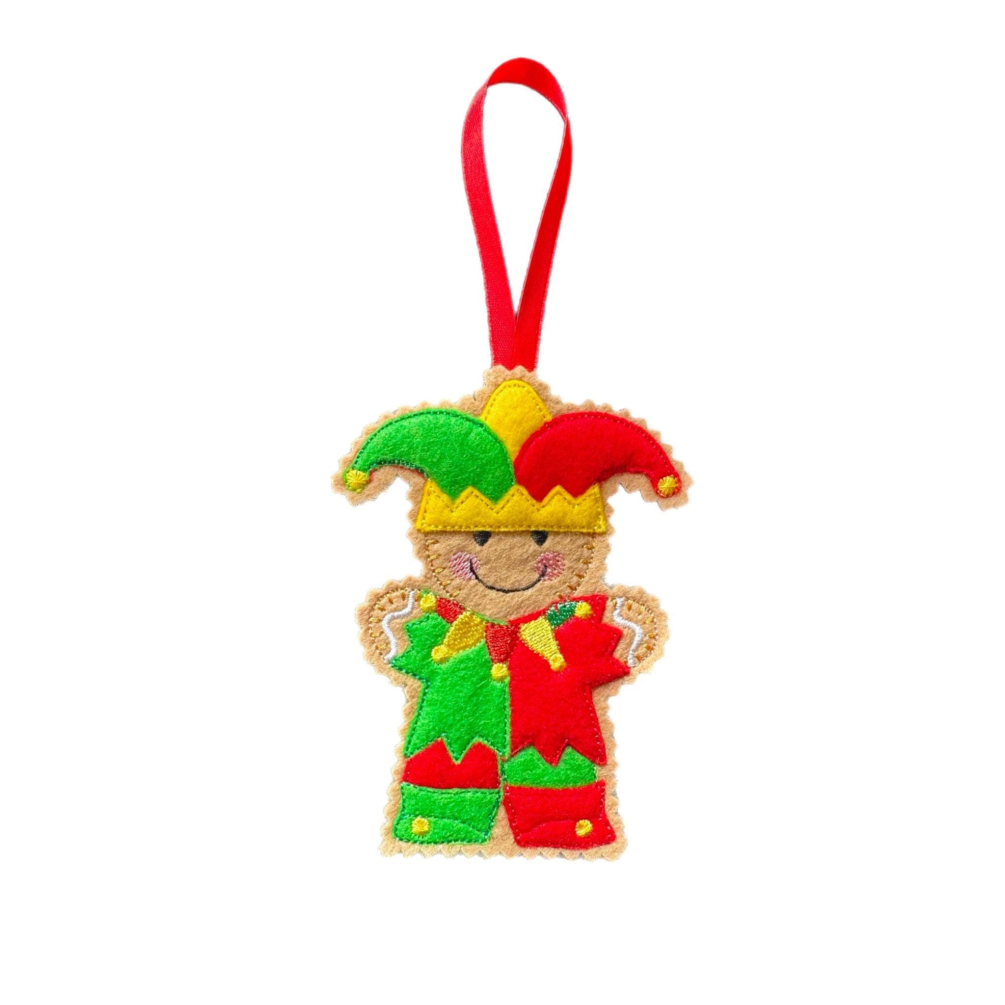 Medieval Jester Gingerbread Felt Decoration — image 2