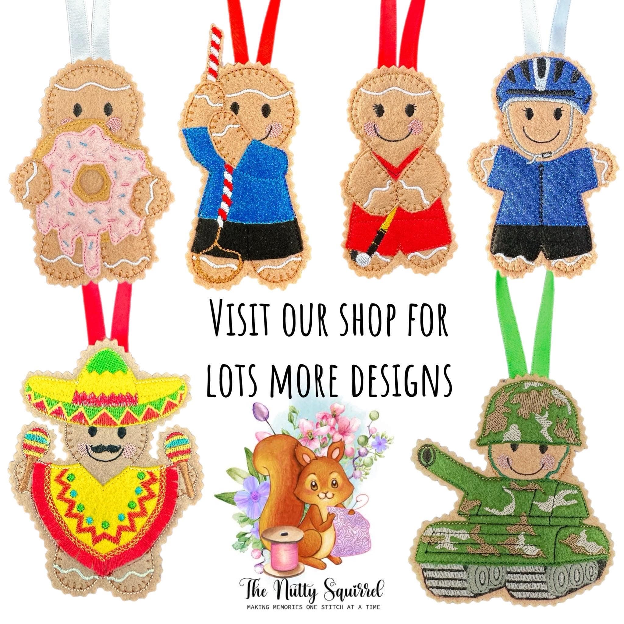 Aviator Pilot Gingerbread Man Felt Decoration — image 6