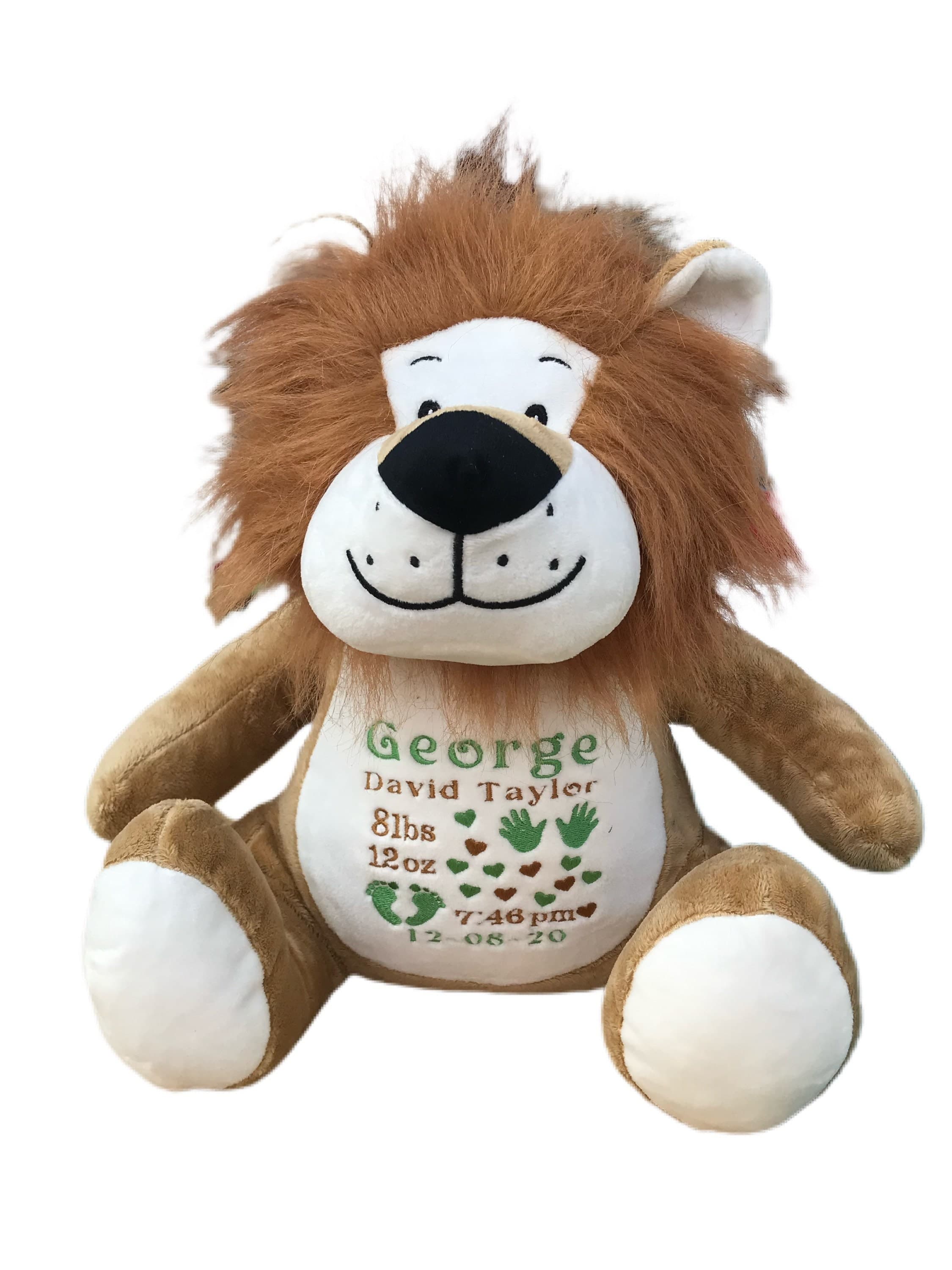 Lion Personalised Soft Toy,  Personalised Embroidered Teddy, Custom bear, girl / boy birthday gift.