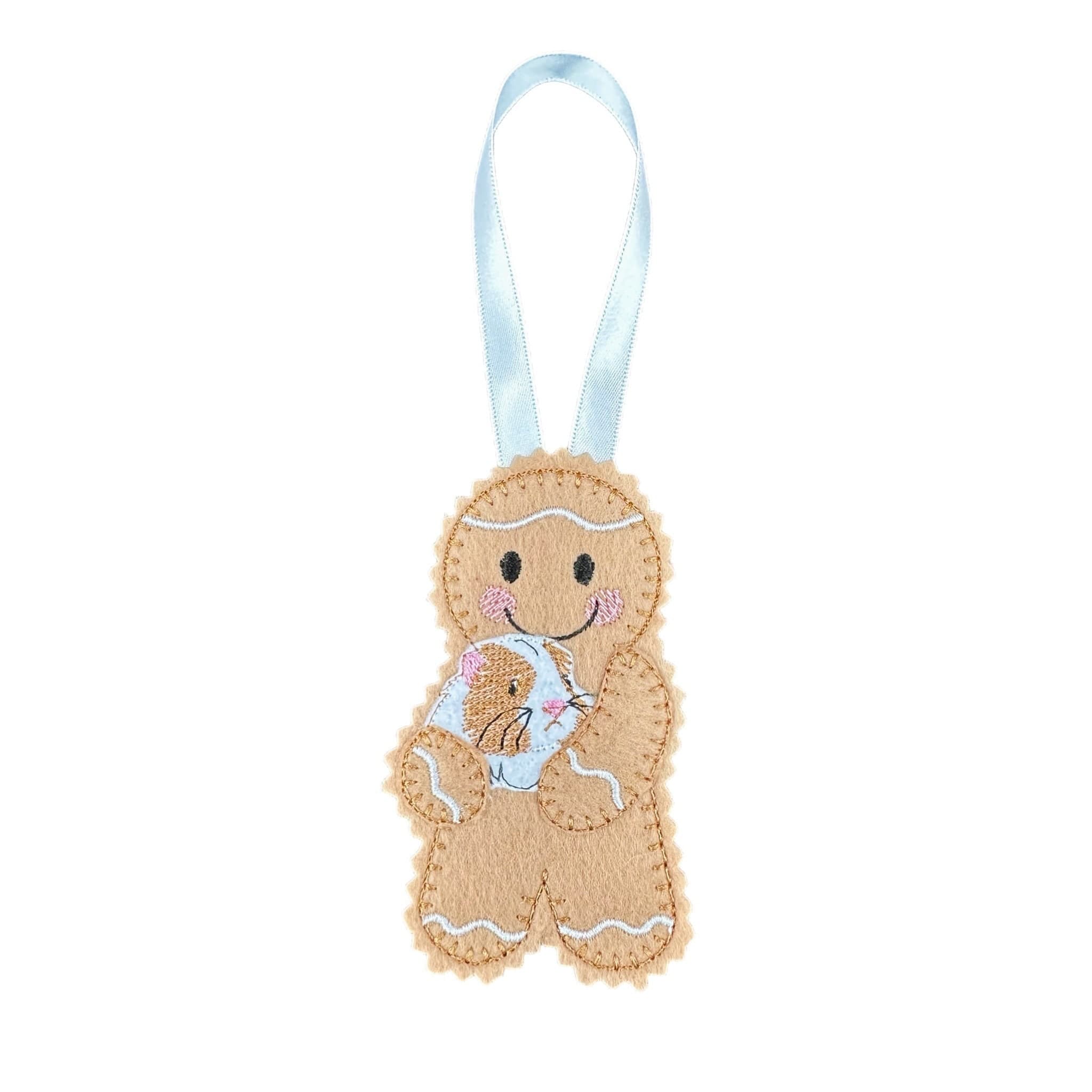 Pet Guinea Pig Gingerbread Man Felt Decoration — image 2