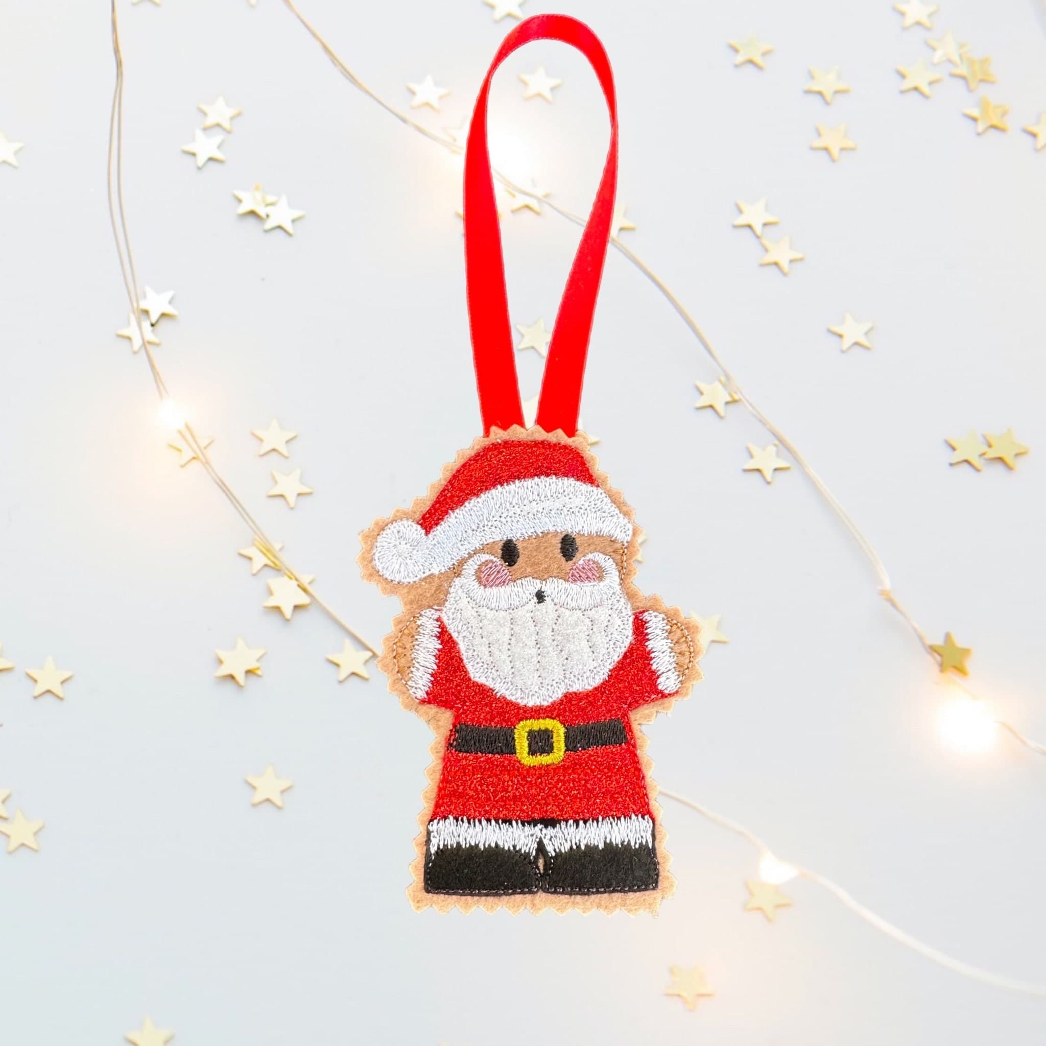 Santa Claus / Father Christmas Gingerbread Man Felt Decoration